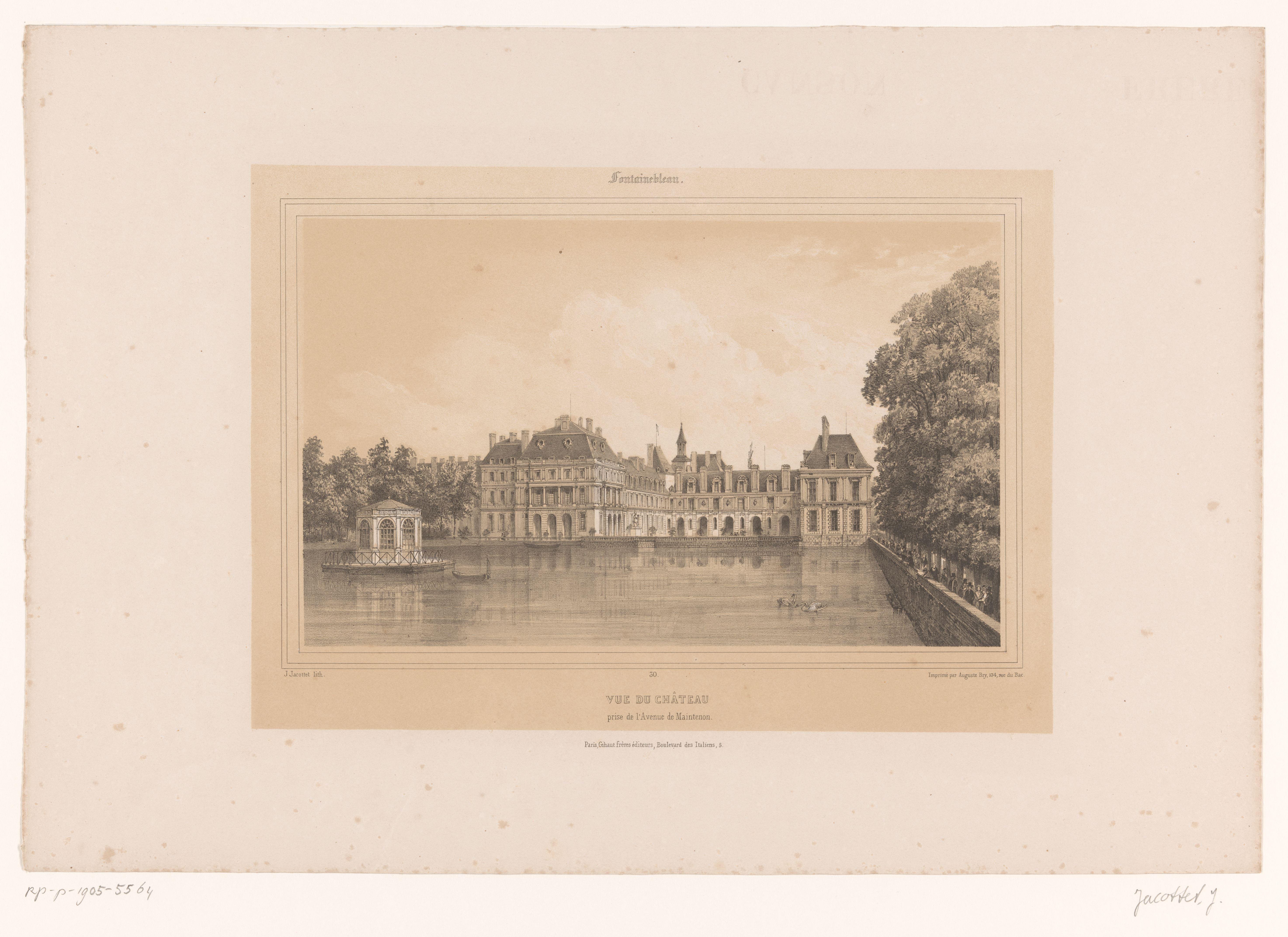 Zicht op het kasteel van Fontainebleau