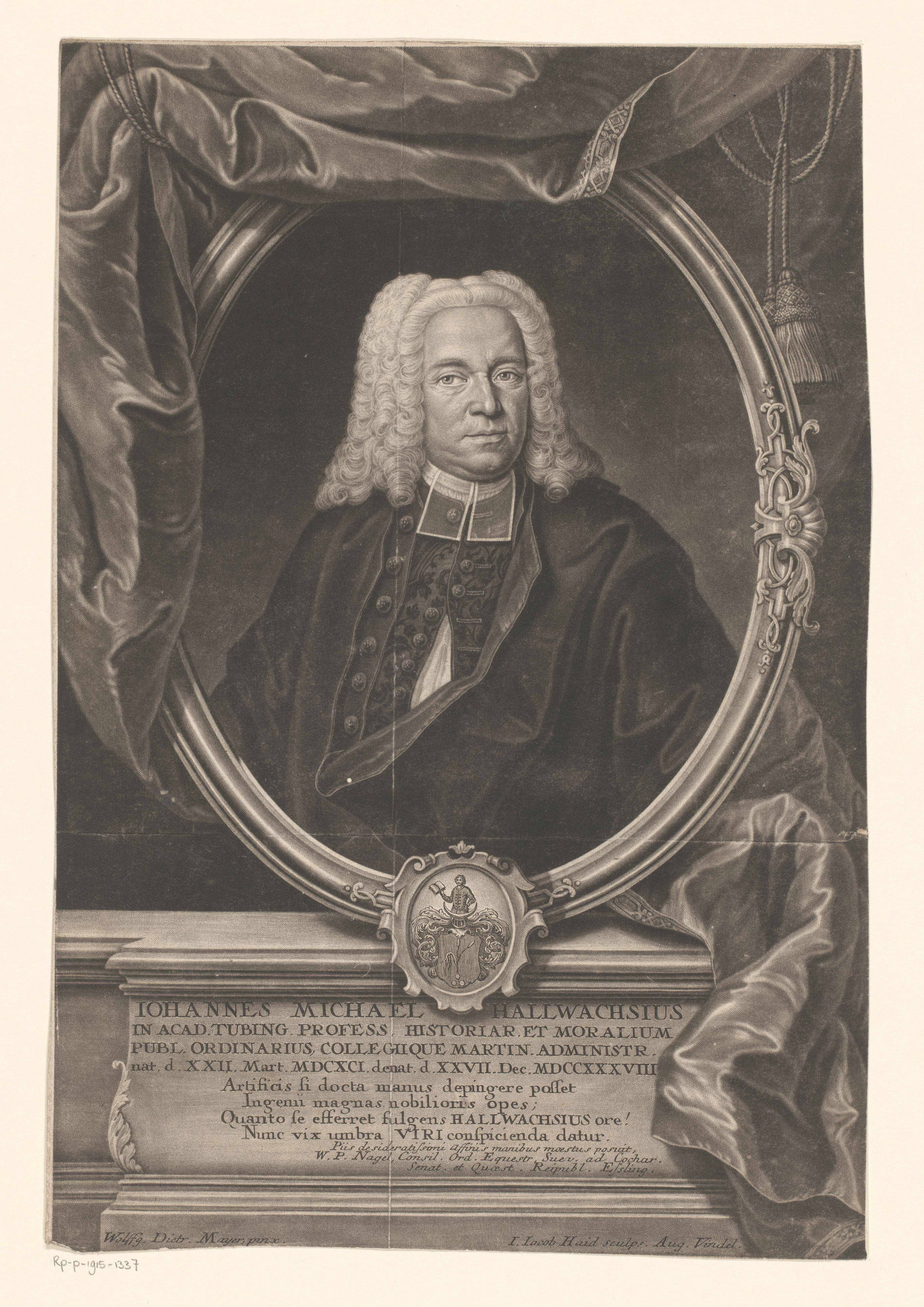 Portret van Johann Michael Hallwachs