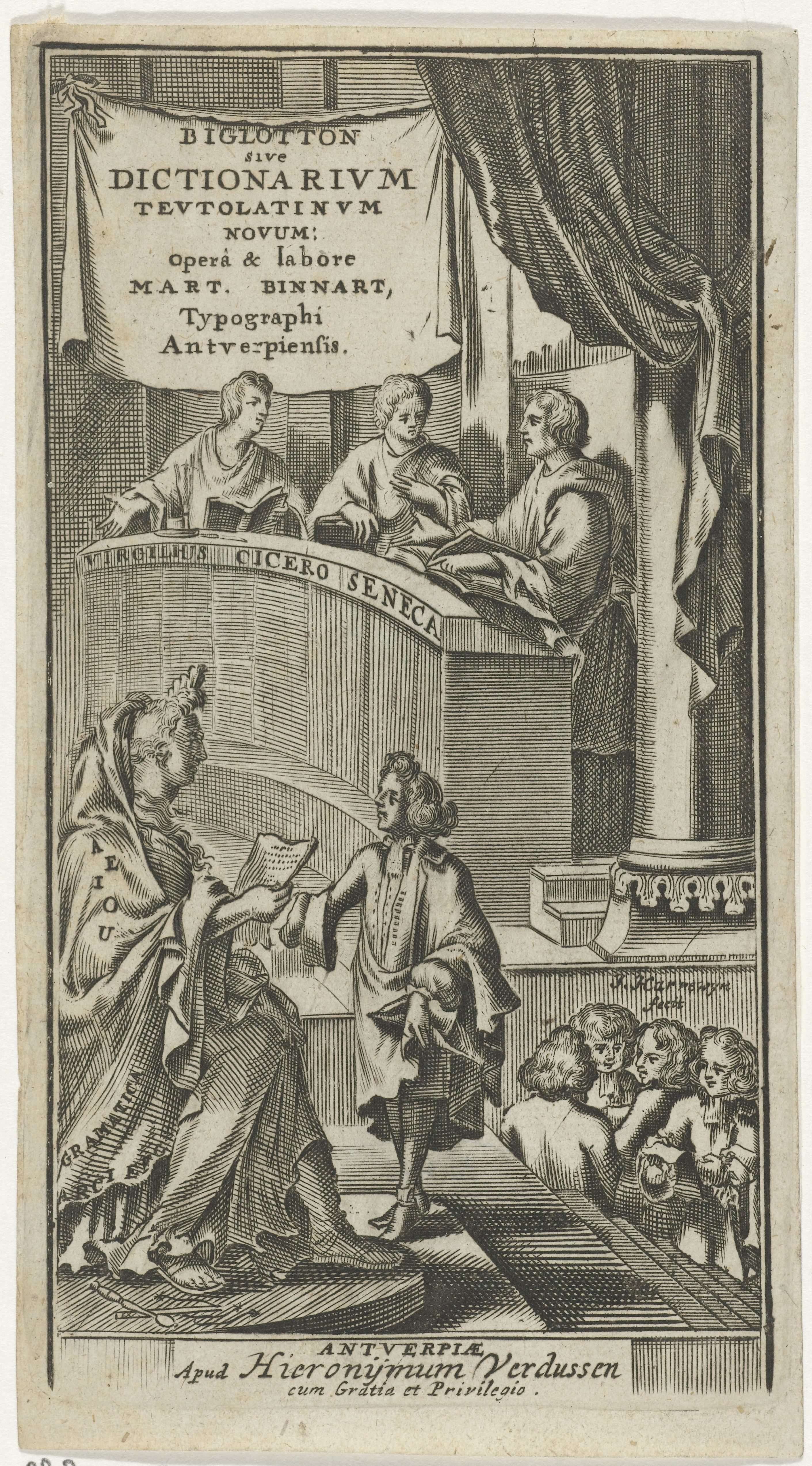 Virgilius, Cicero en Seneca bij Grammatica met leerlingen