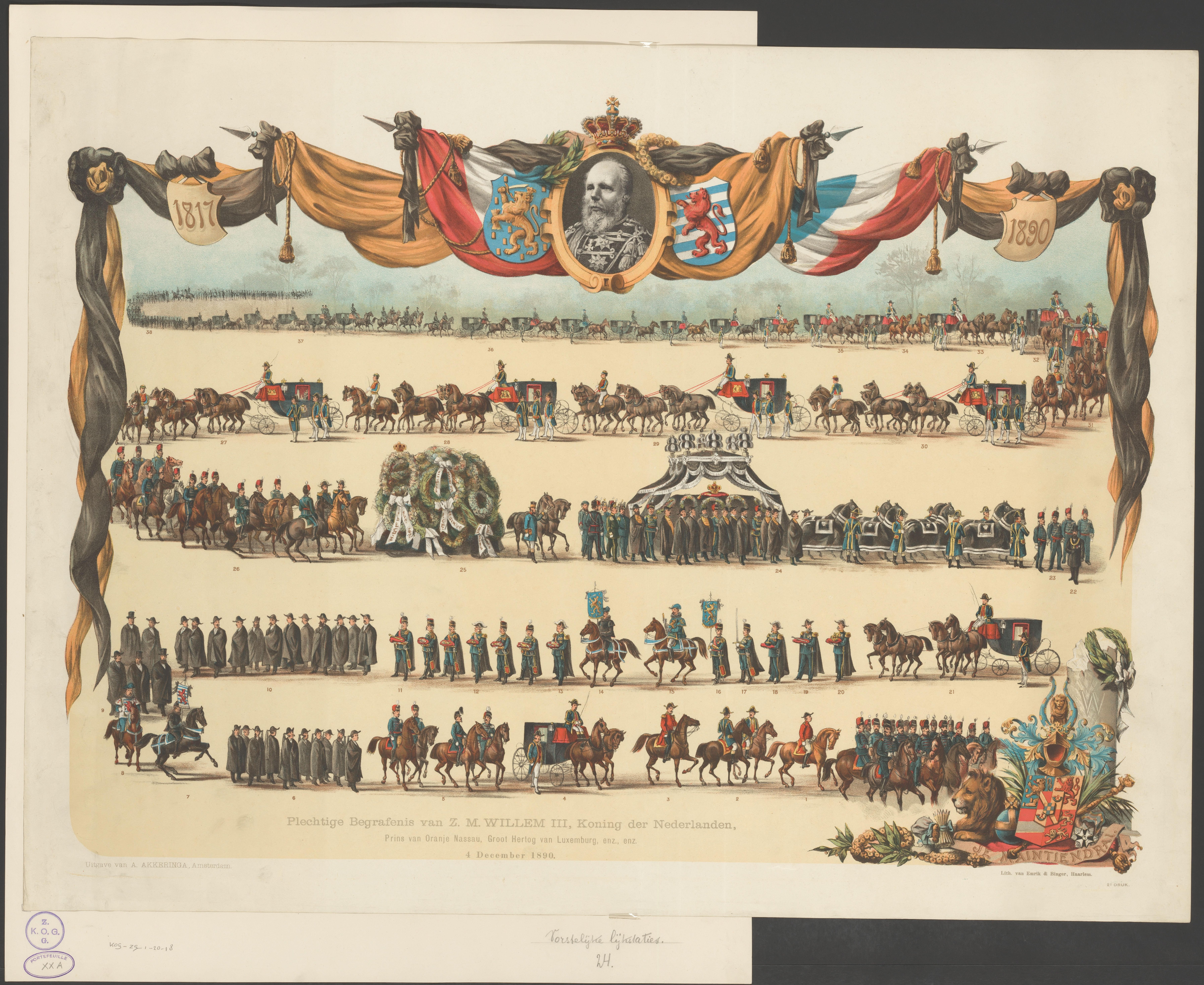 Begrafenisstoet van Willem III, koning der Nederlanden