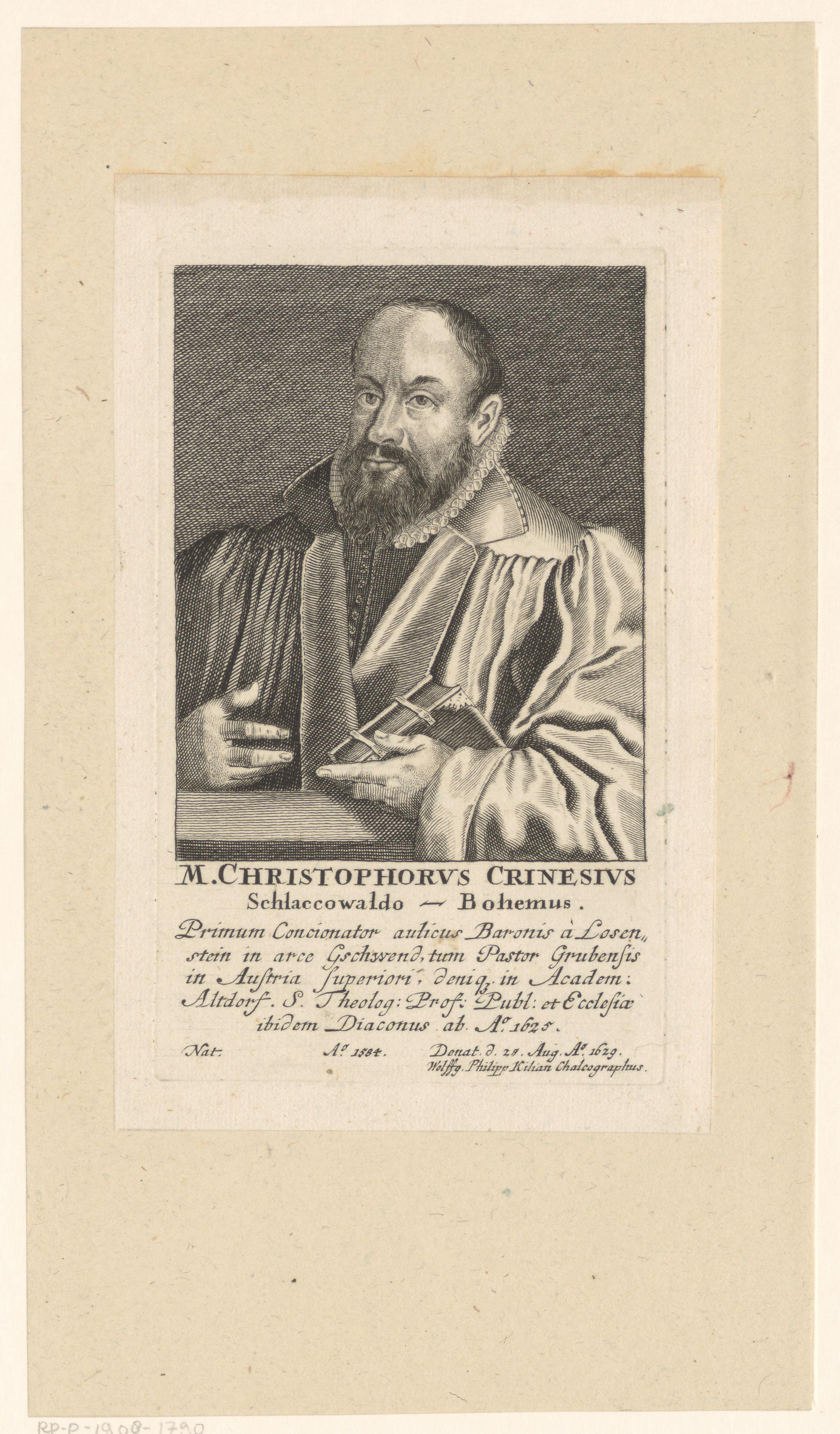 Portret van Christoph Crinesius