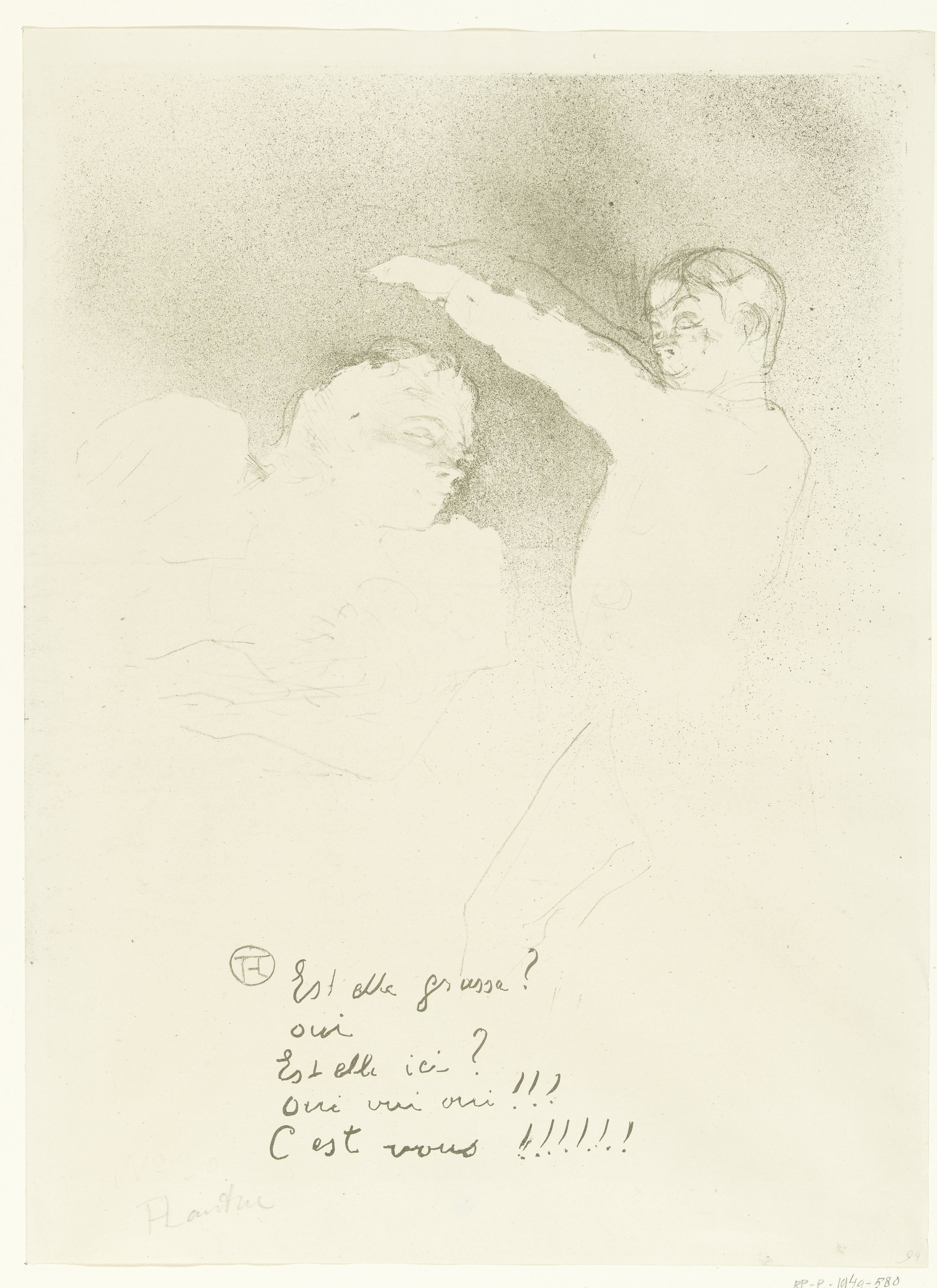 Portret van Marcelle Lender en Albert Brasseur bij het variété