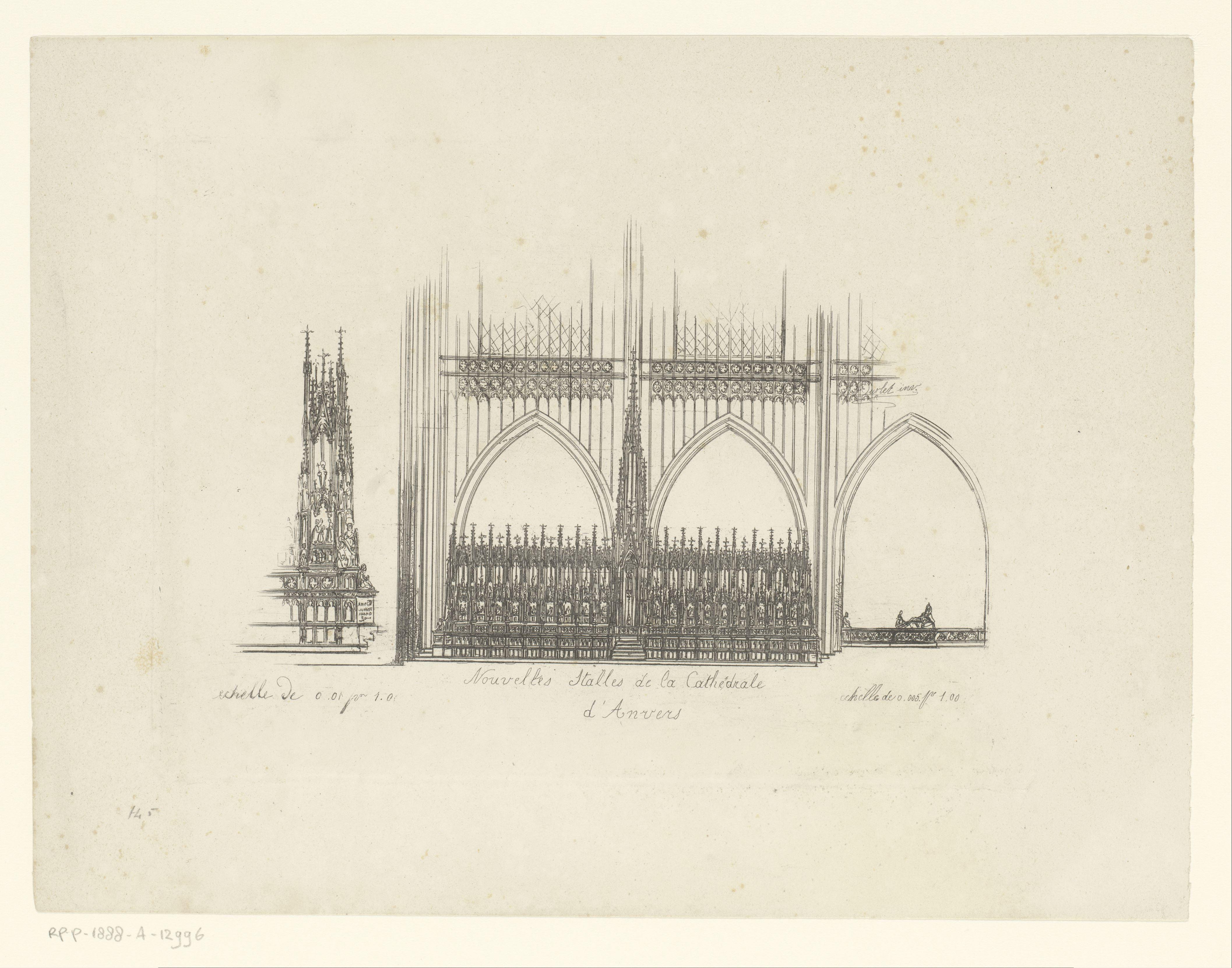 Ontwerp voor het koorgestoelte van de Onze-Lieve-Vrouwekathedraal te Antwerpen