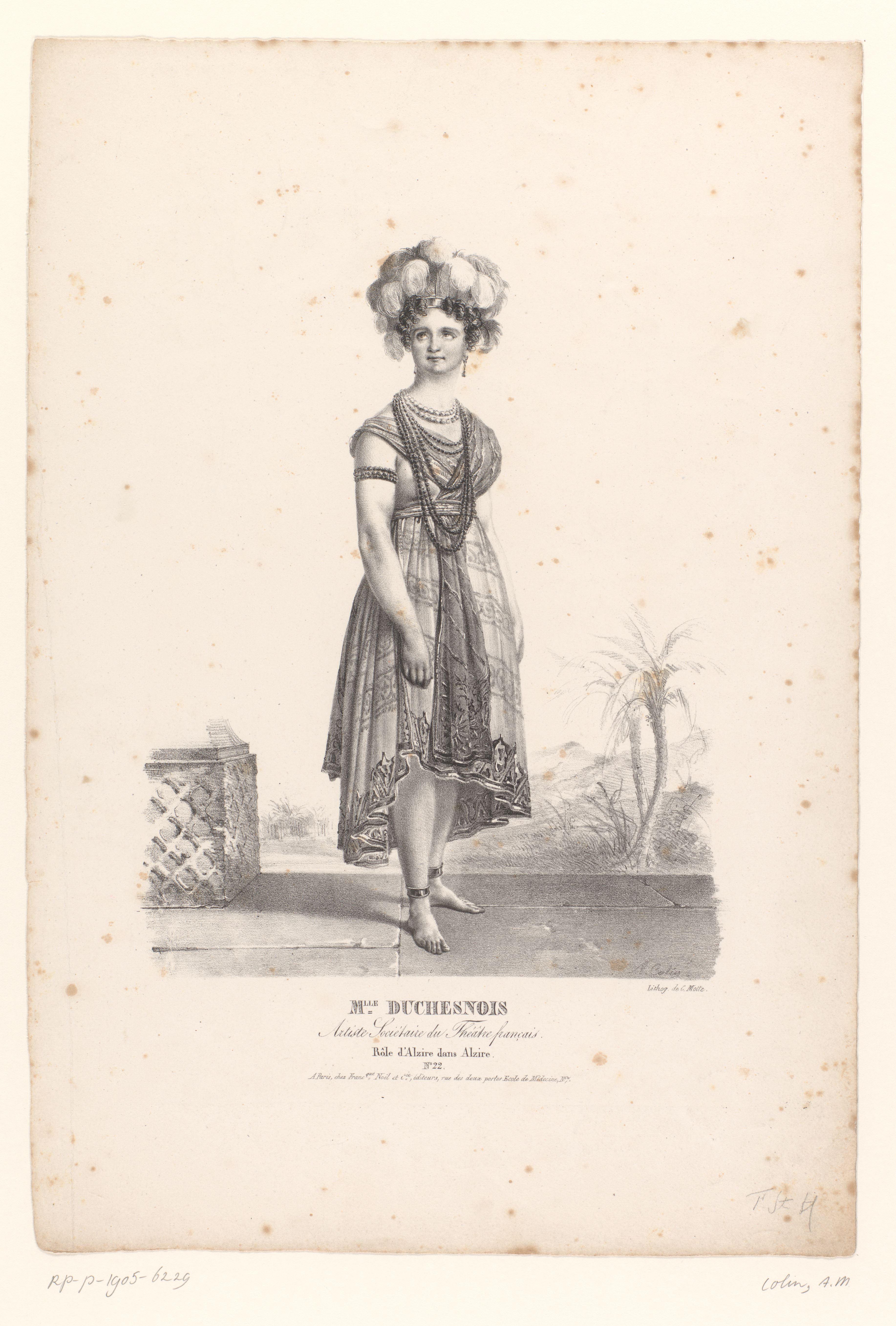 Portret van Catherine-Joséphine Duchesnois als Alzire in de tragedie Alzire