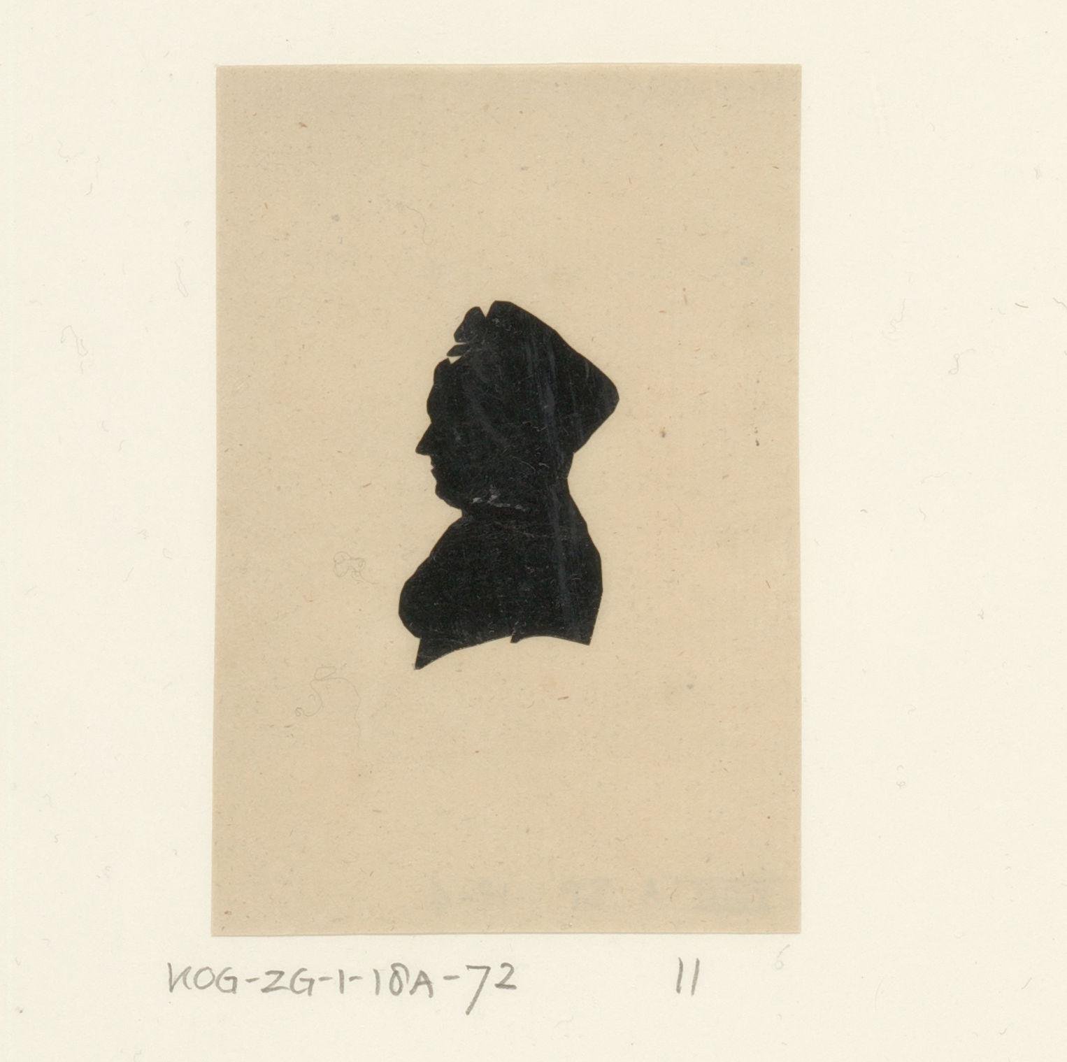 Silhouetportret van de weduwe G. Jansen