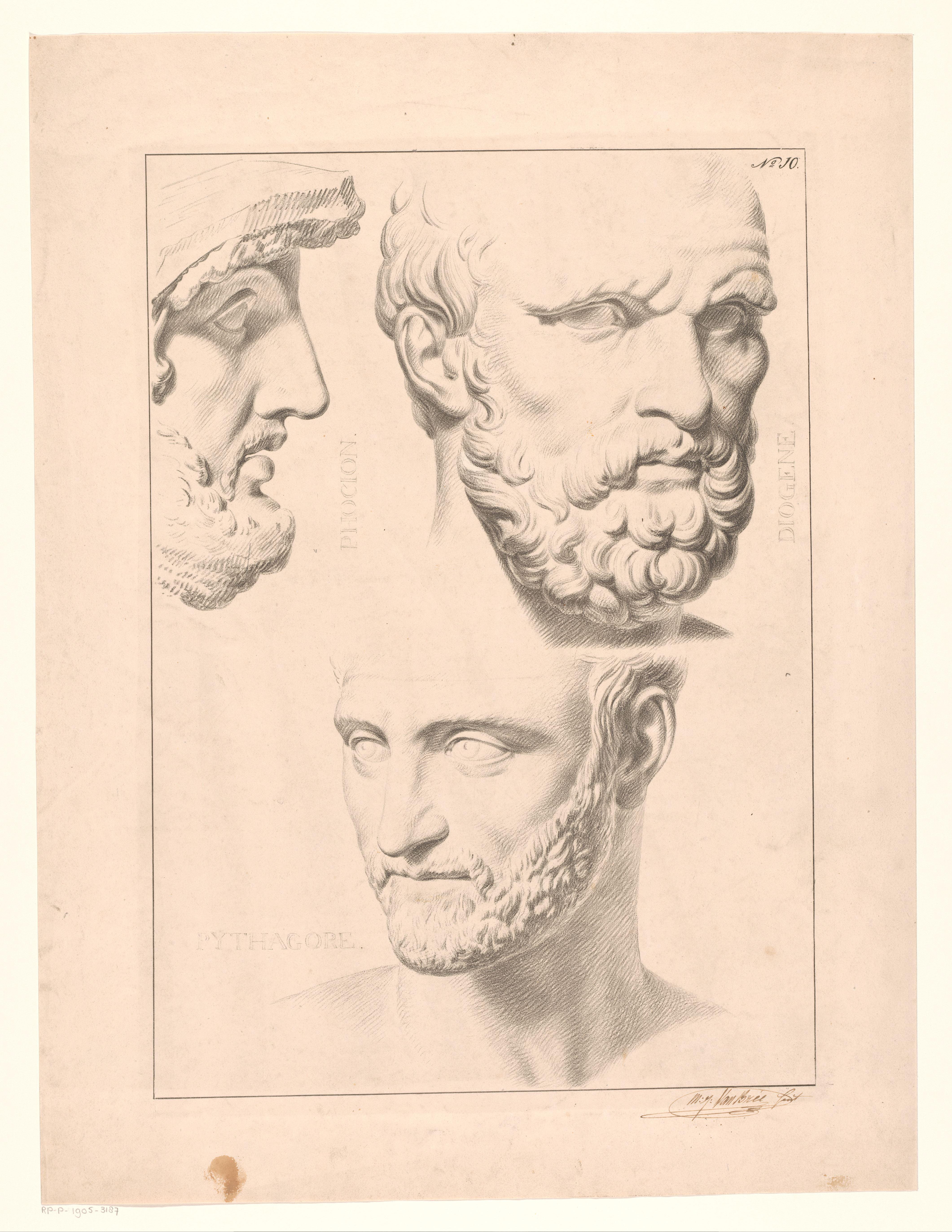Bustes van Phokion, Diogenes en Pythagoras
