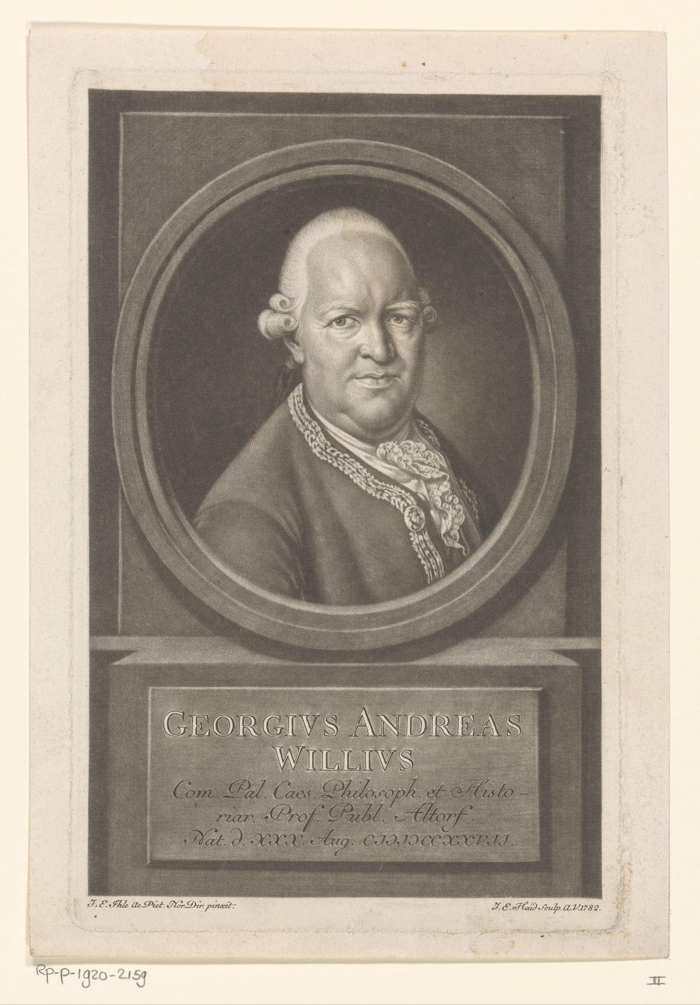Portret van Georg Andreas Will