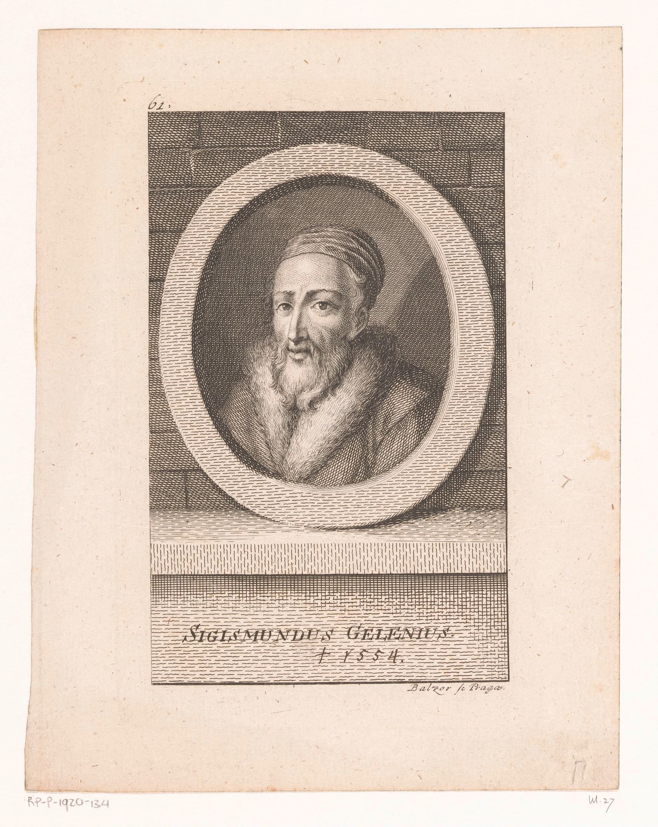 Portret van Sigismund Gelenius
