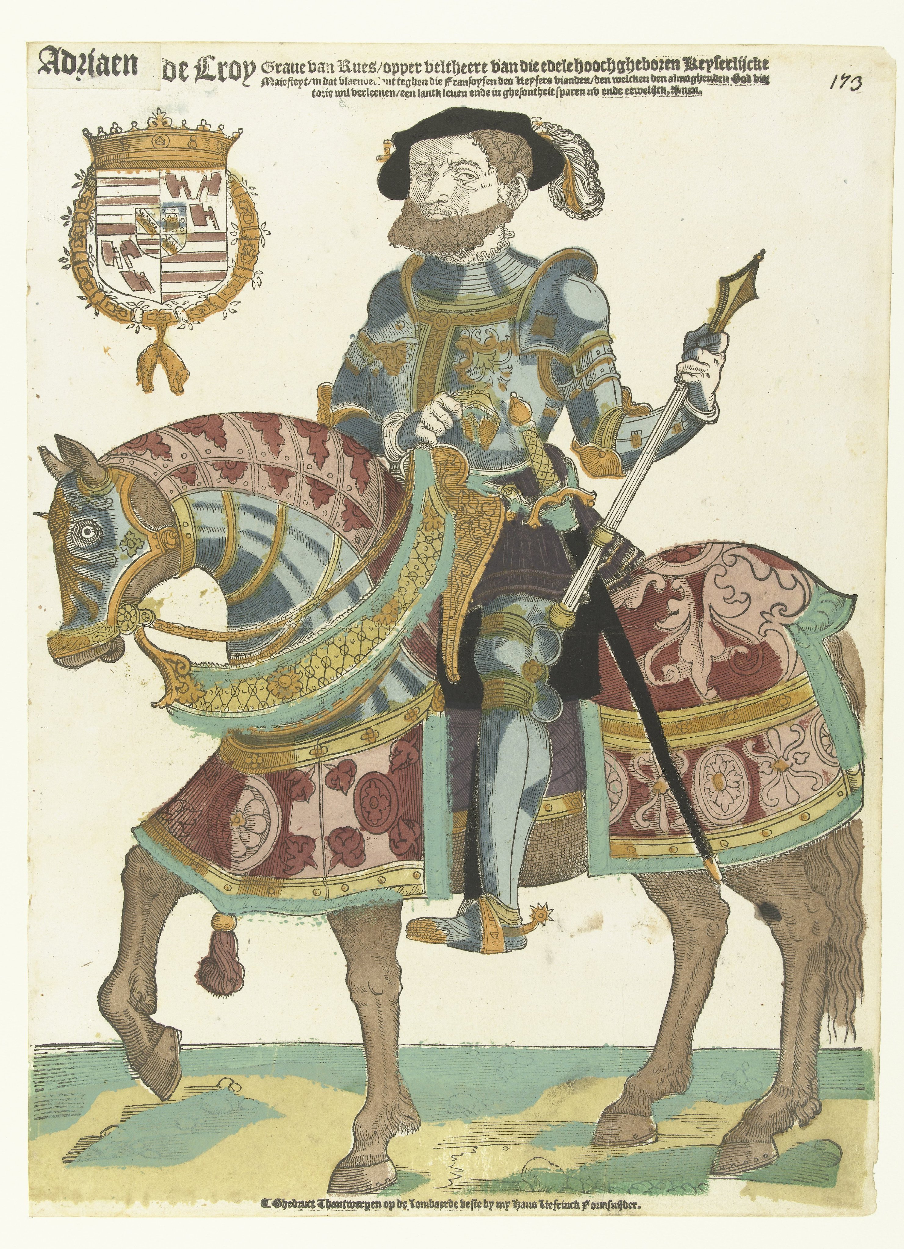 Portret van Adriaen de Croy te paard