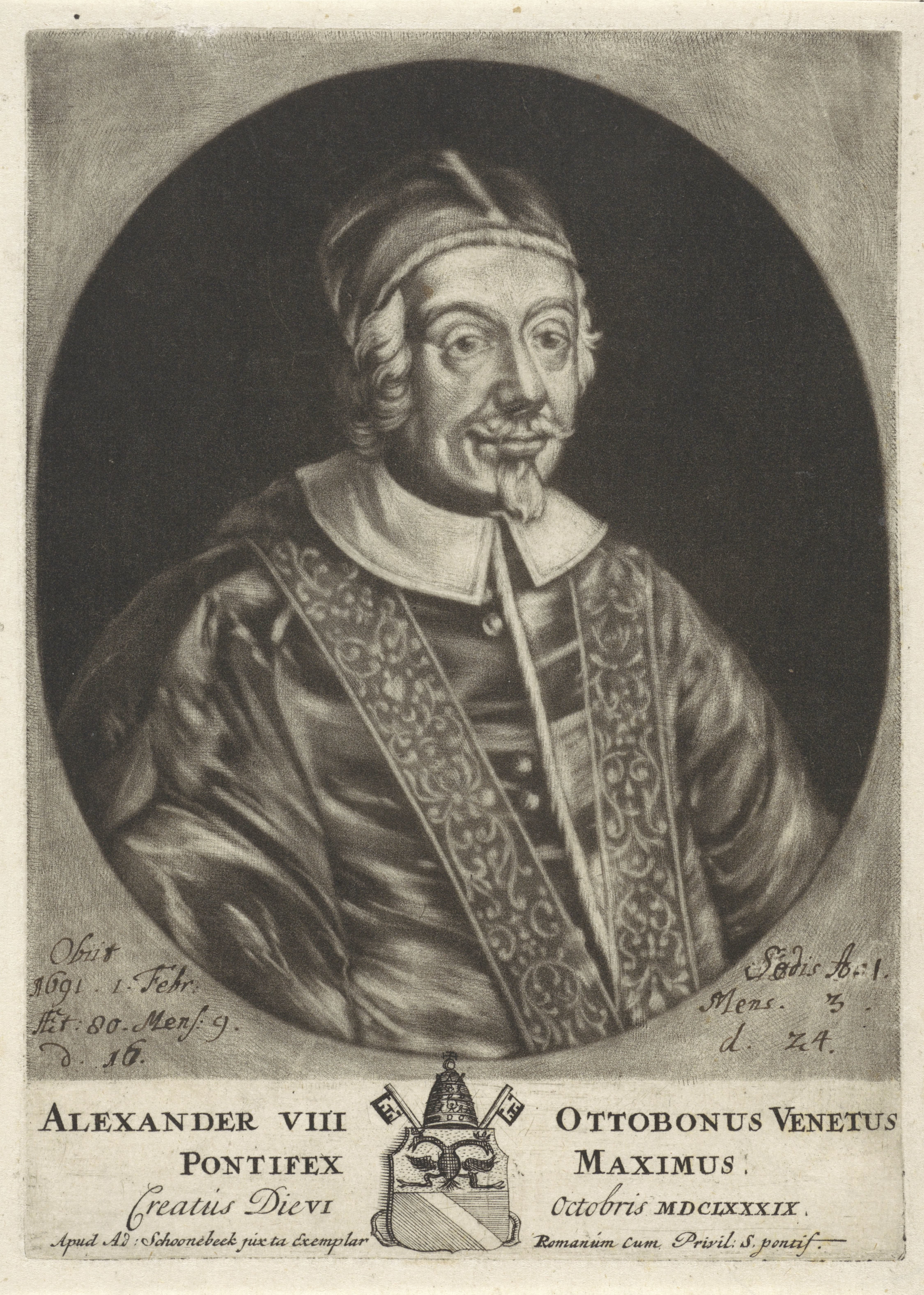 Portret van paus Alexander VIII