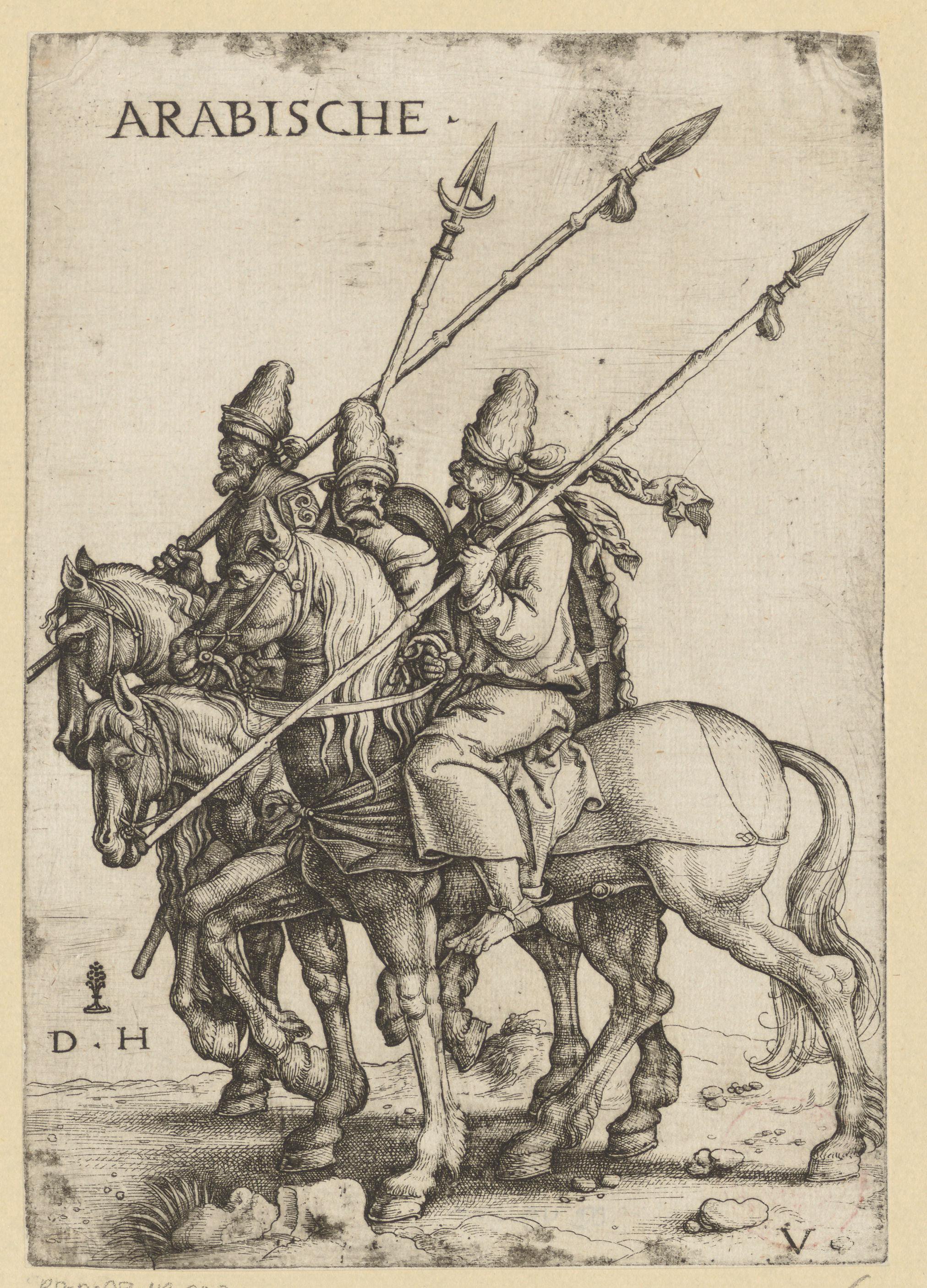 Drie soldaten te paard