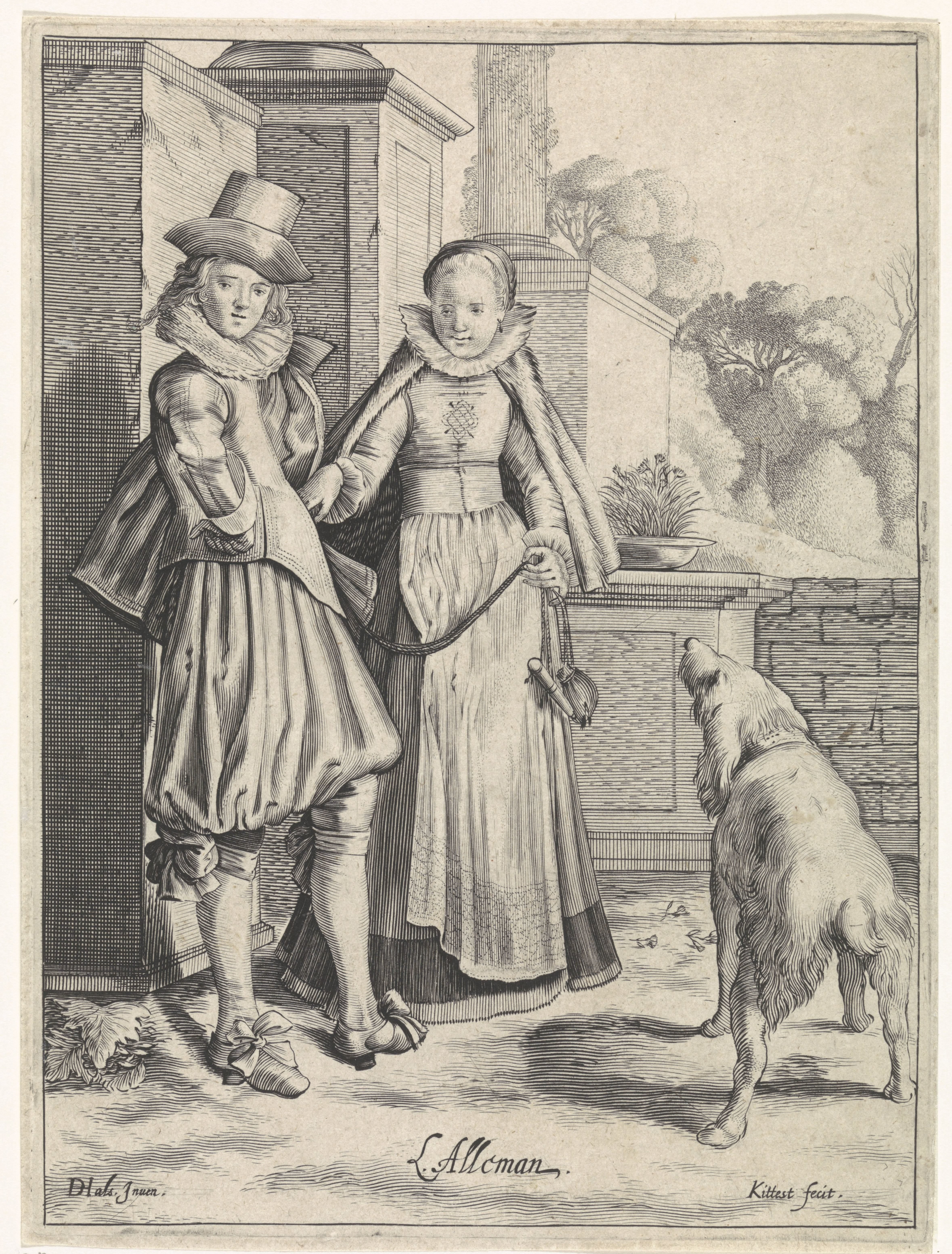 Elegant paar in Duitse kleding