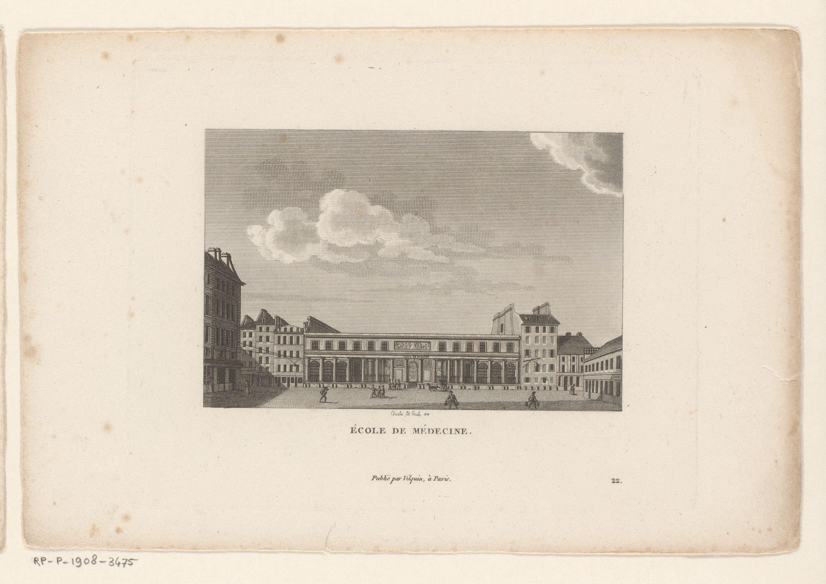 Gezicht op de Faculté de médecine de Paris te Parijs