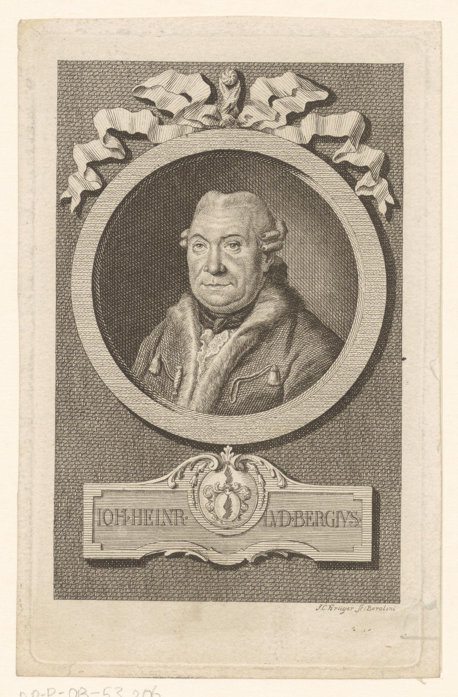 Portret van Kohann Heinrich Ludwig Bergius