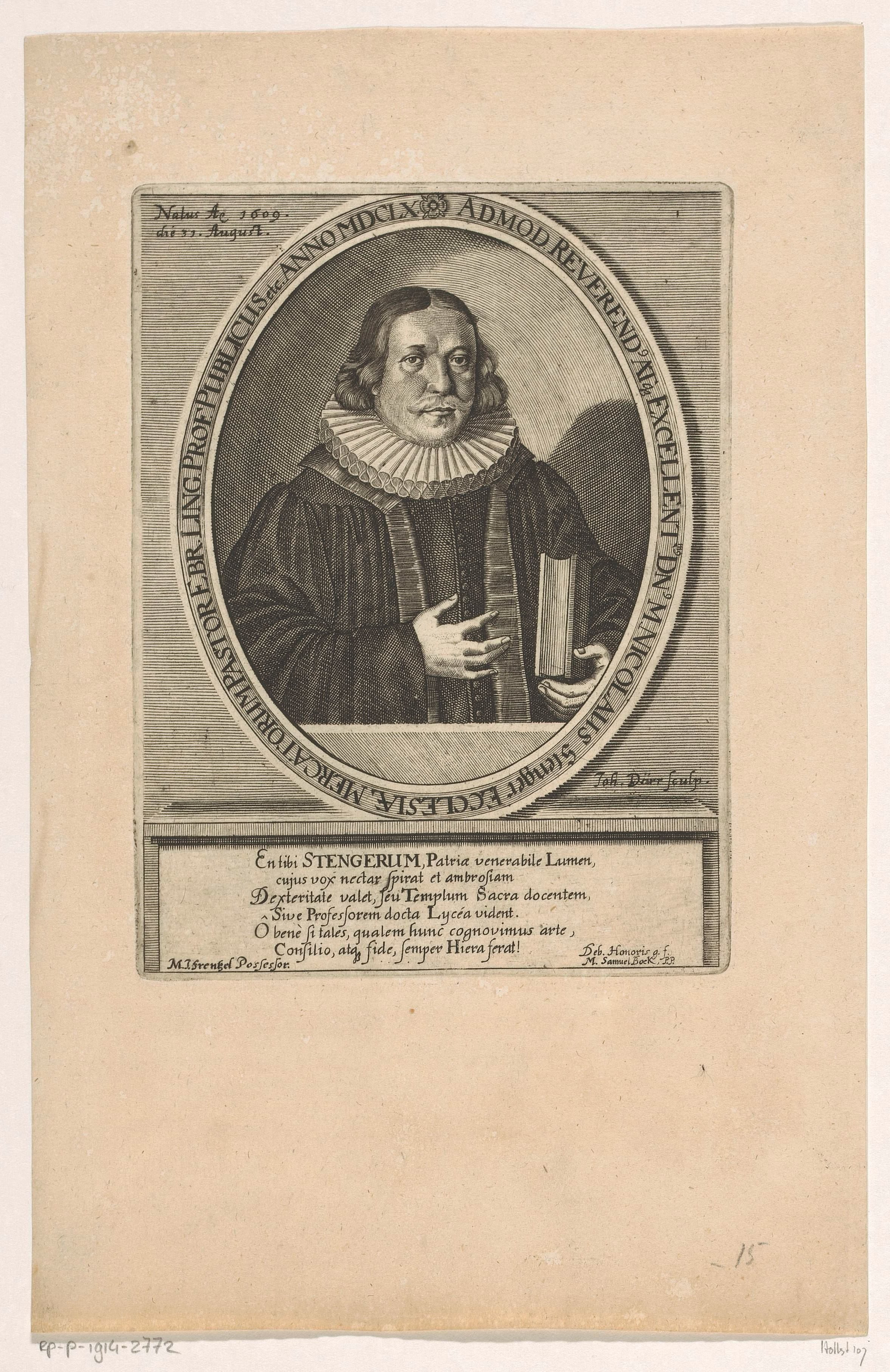 Portret van Nicolaus Stenger op 51-jarige leeftijd