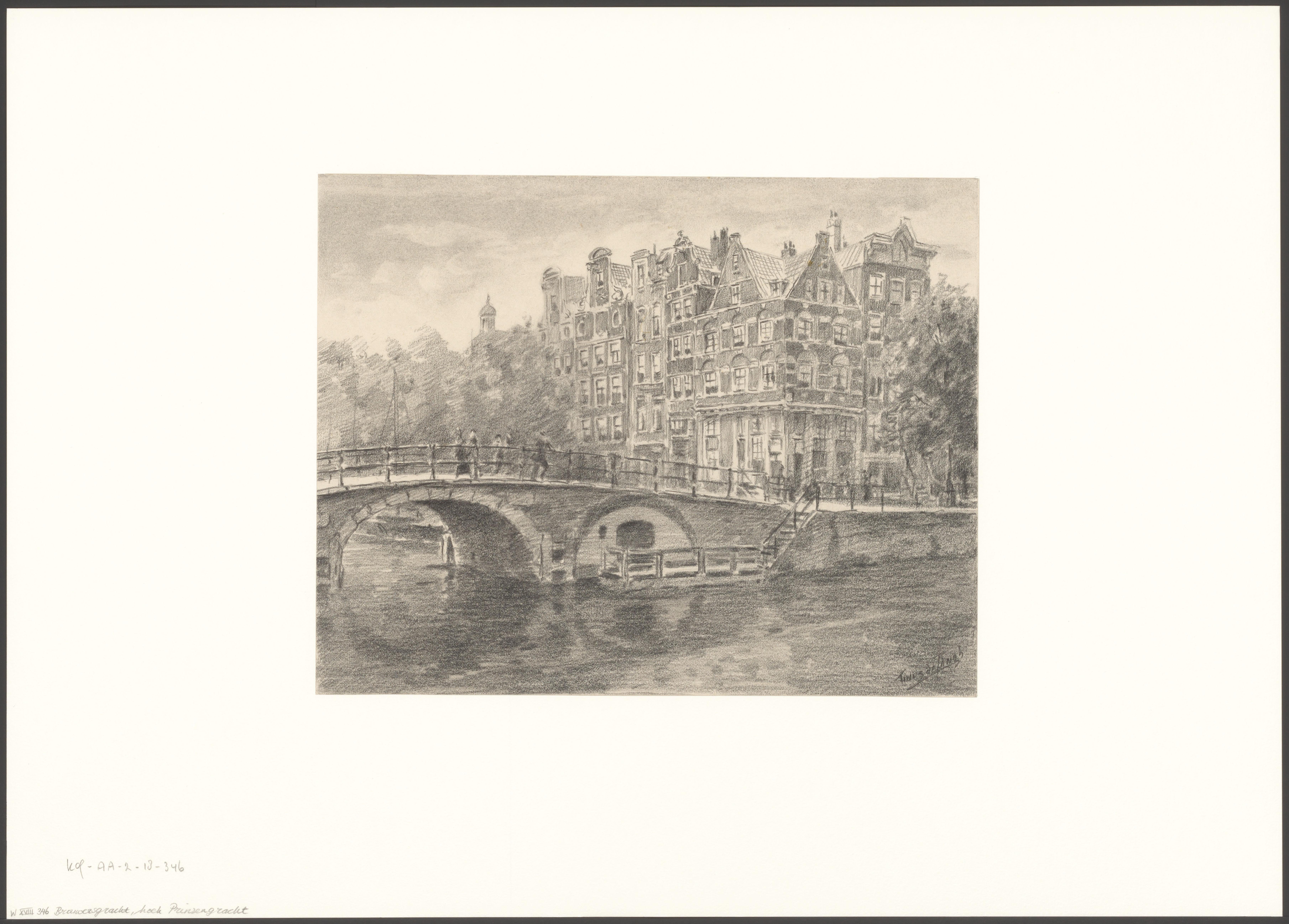 Gezicht op de Brouwersgracht, hoek Prinsengracht