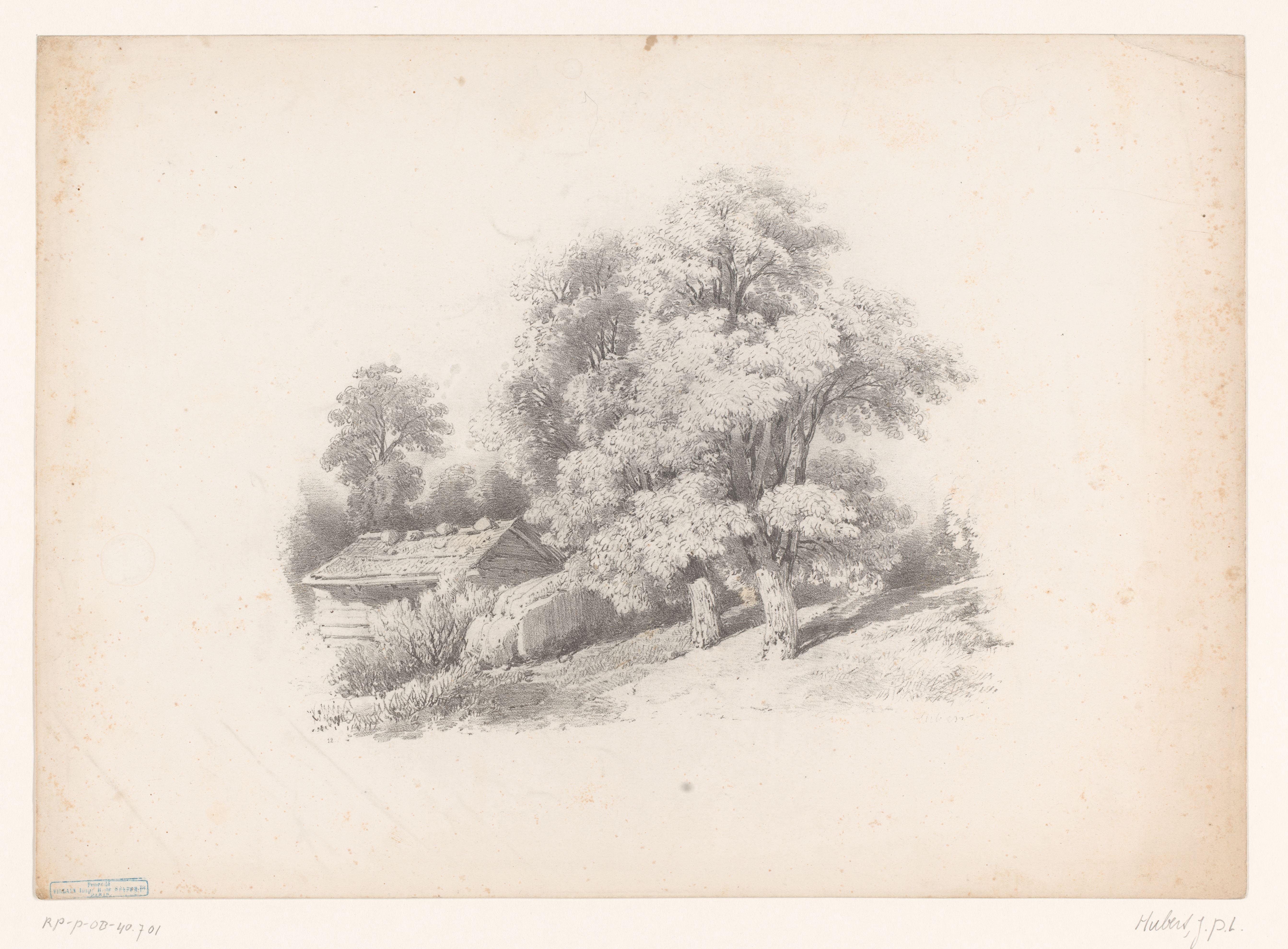 Heuvellandschap met huis tussen de bomen