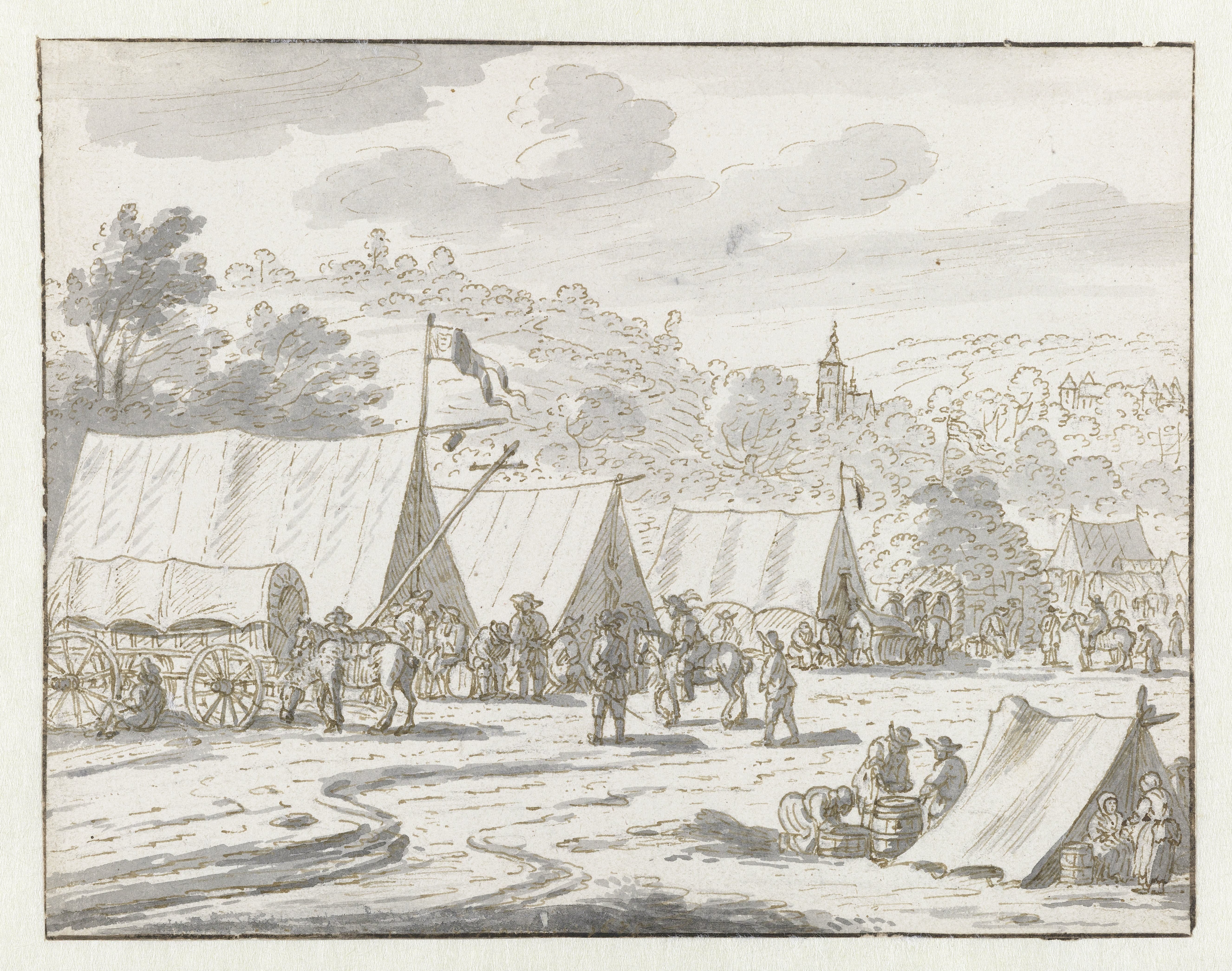 View of an Encampment of the Army of Willem III near Lembeek, Flemish Brabant