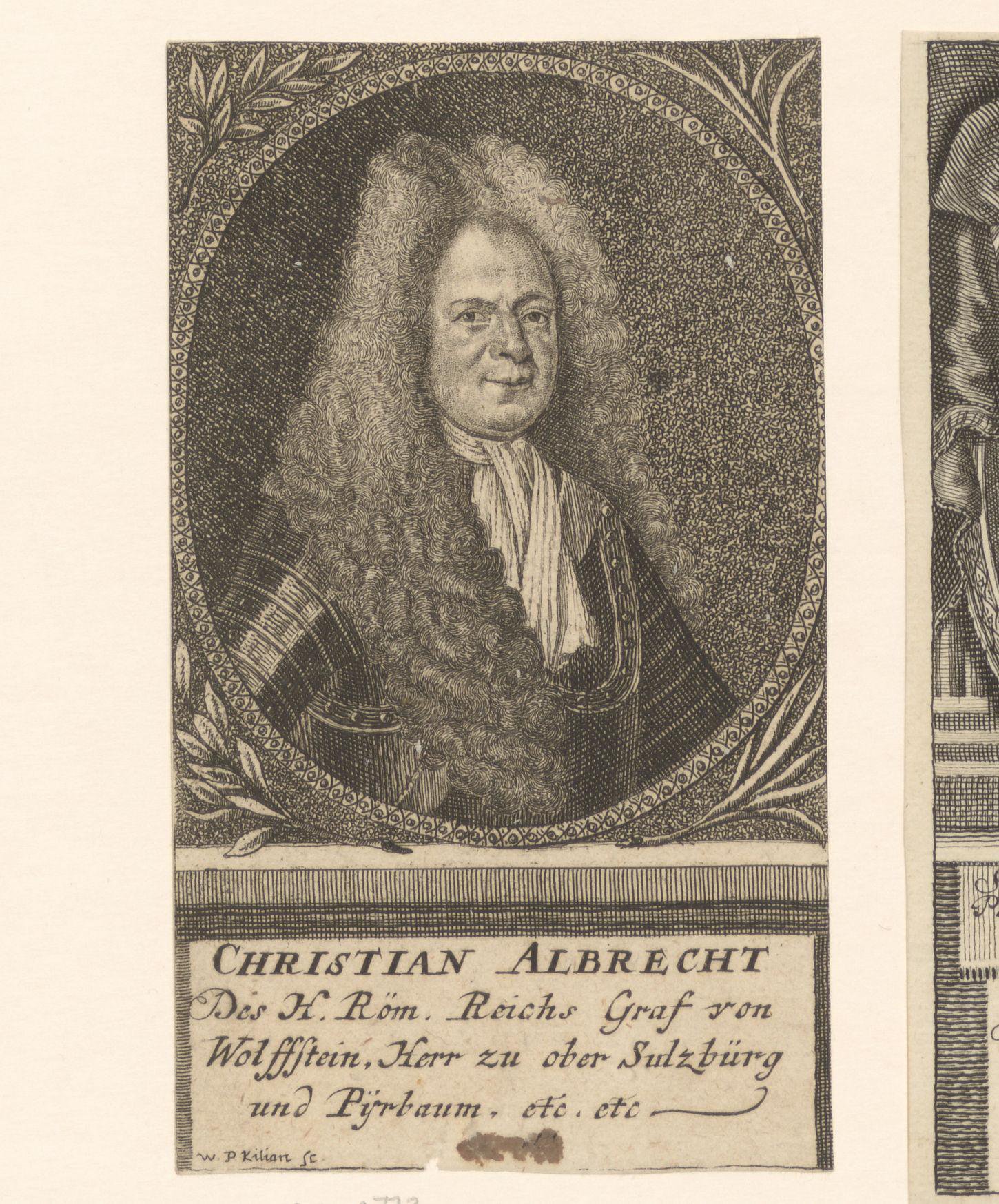 Portret van Christian Albrecht Wolfstein