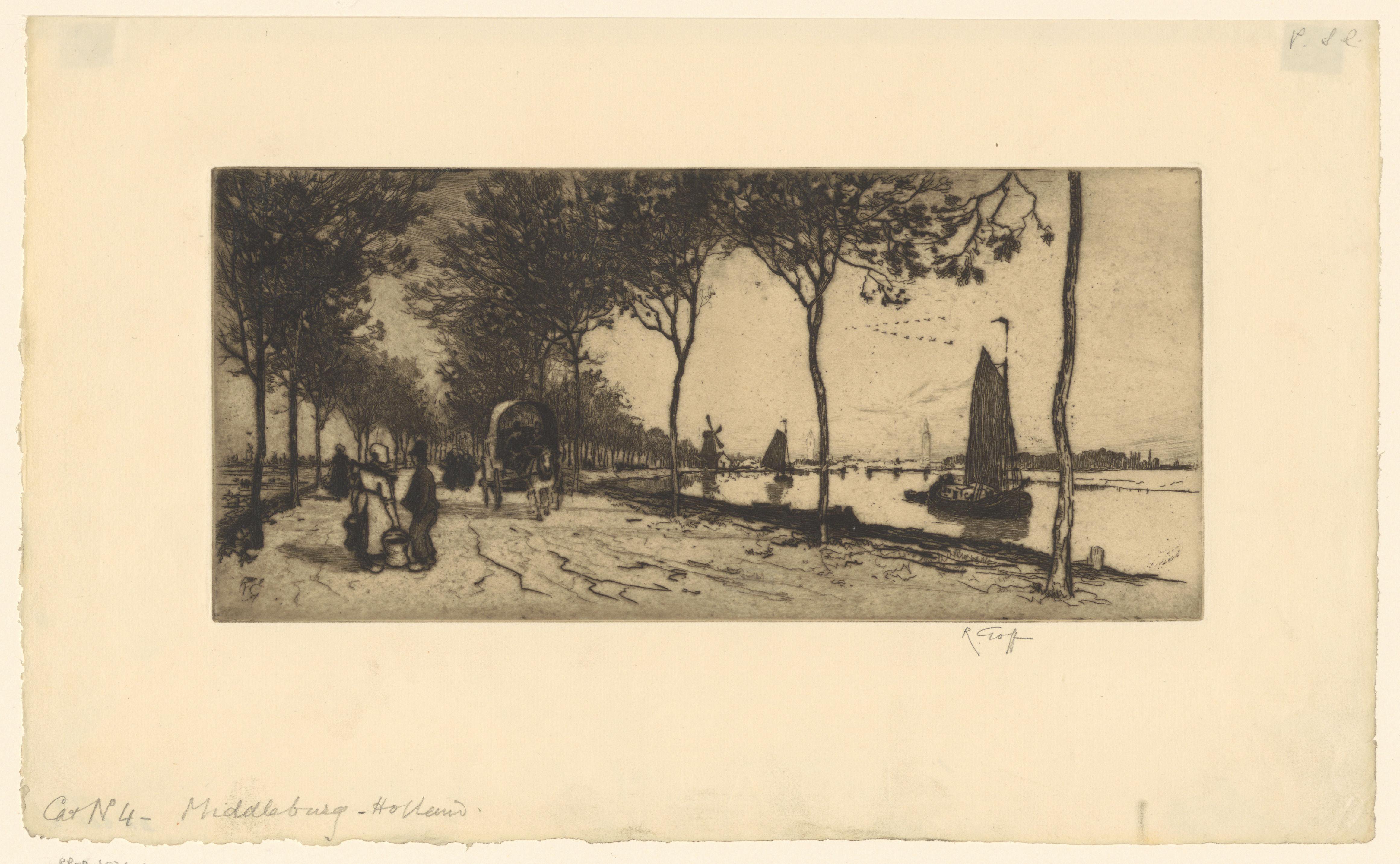 Gezicht op Buitenhaven en Middelburg