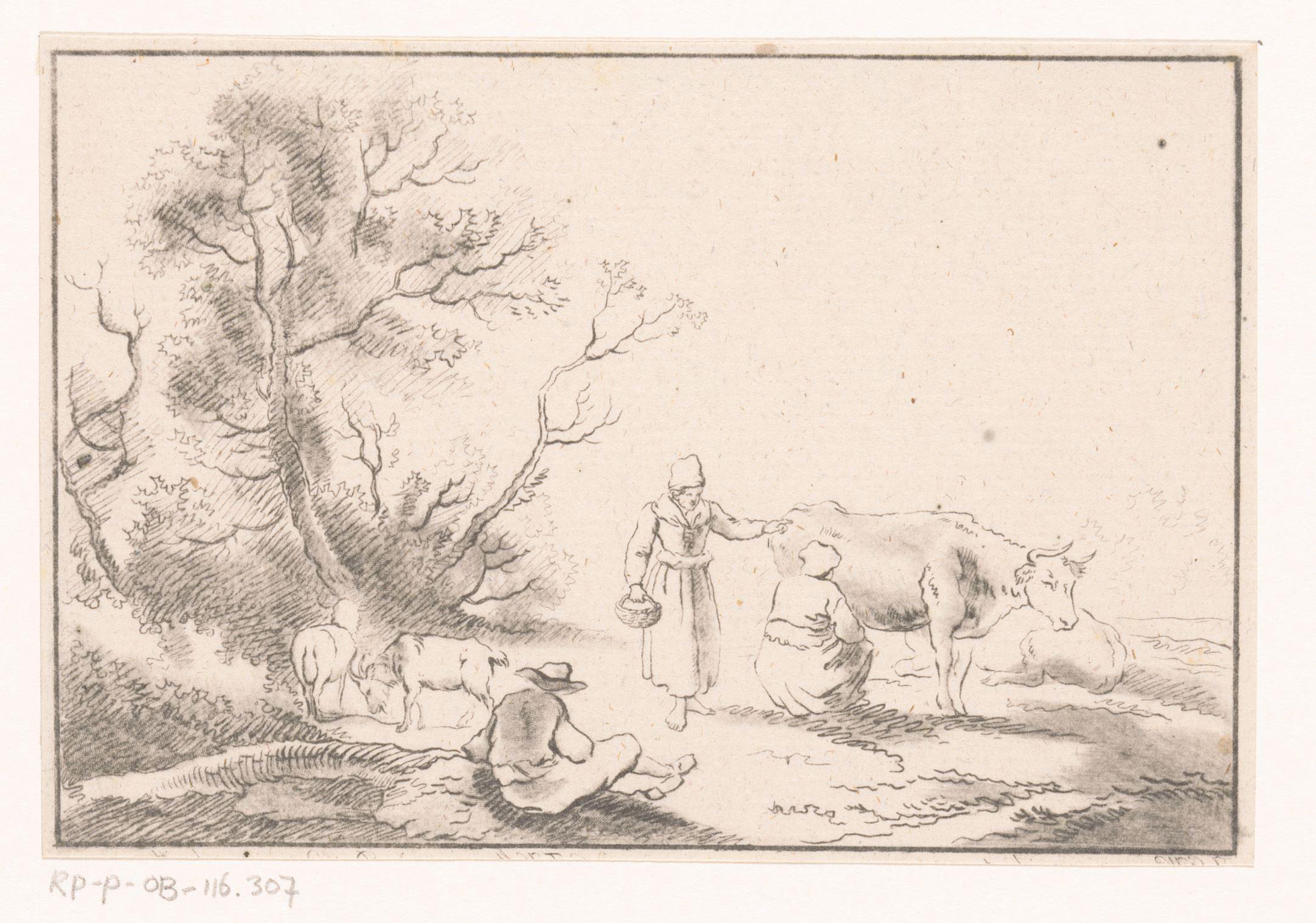 Landschap met herders en runderen