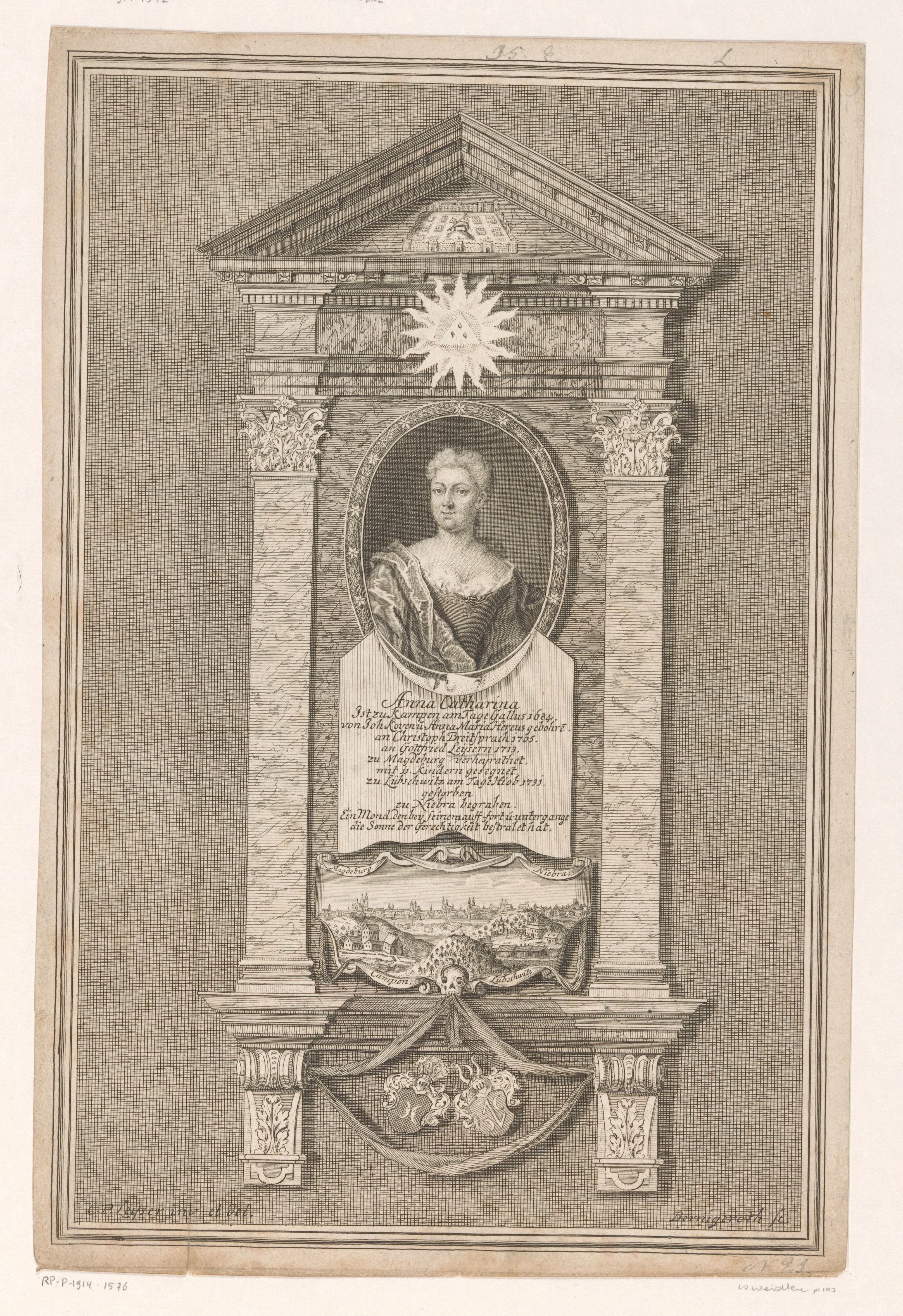 Portret van Anna Catharina Leyser
