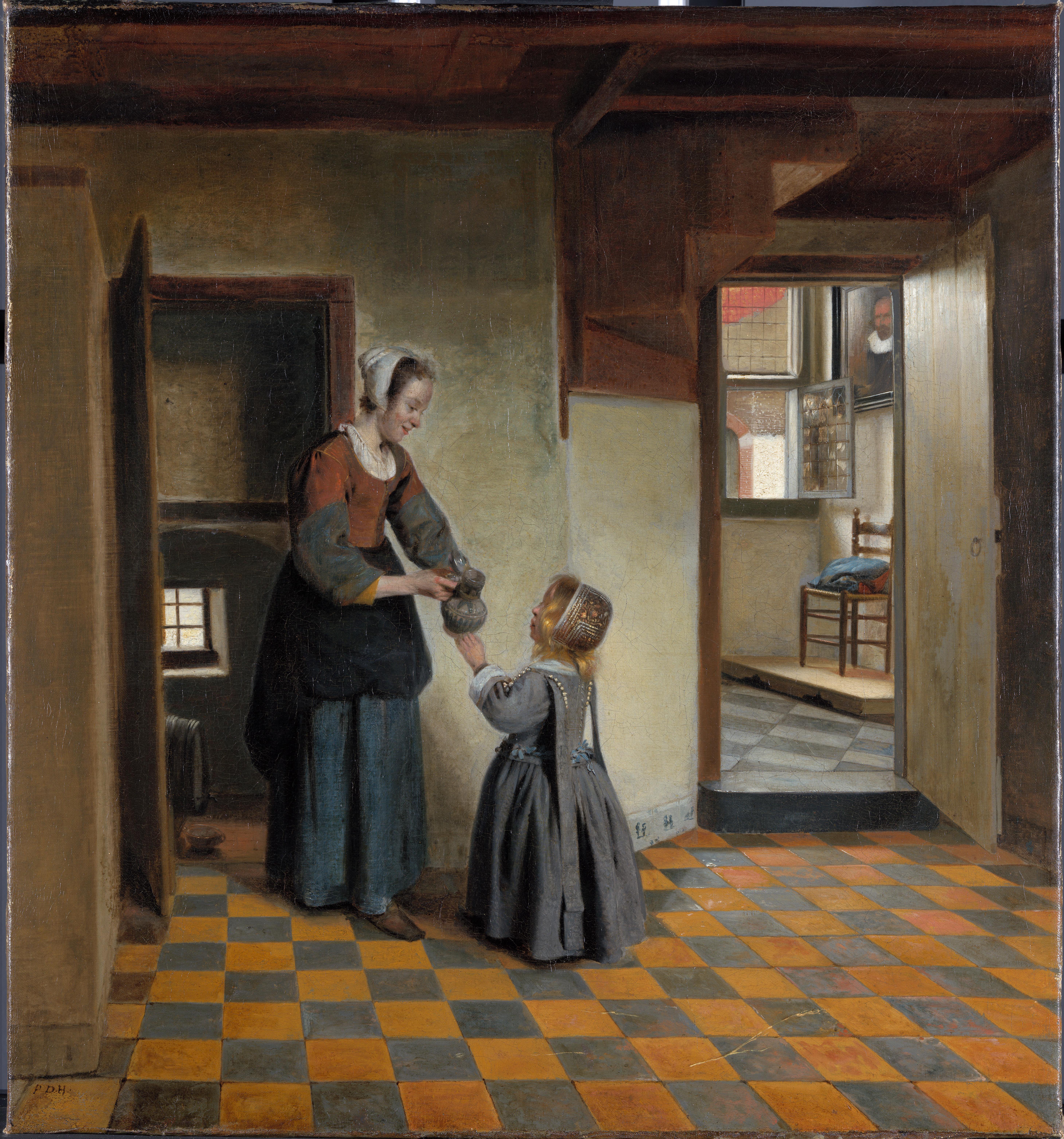 A Maid with a Child in a Pantry