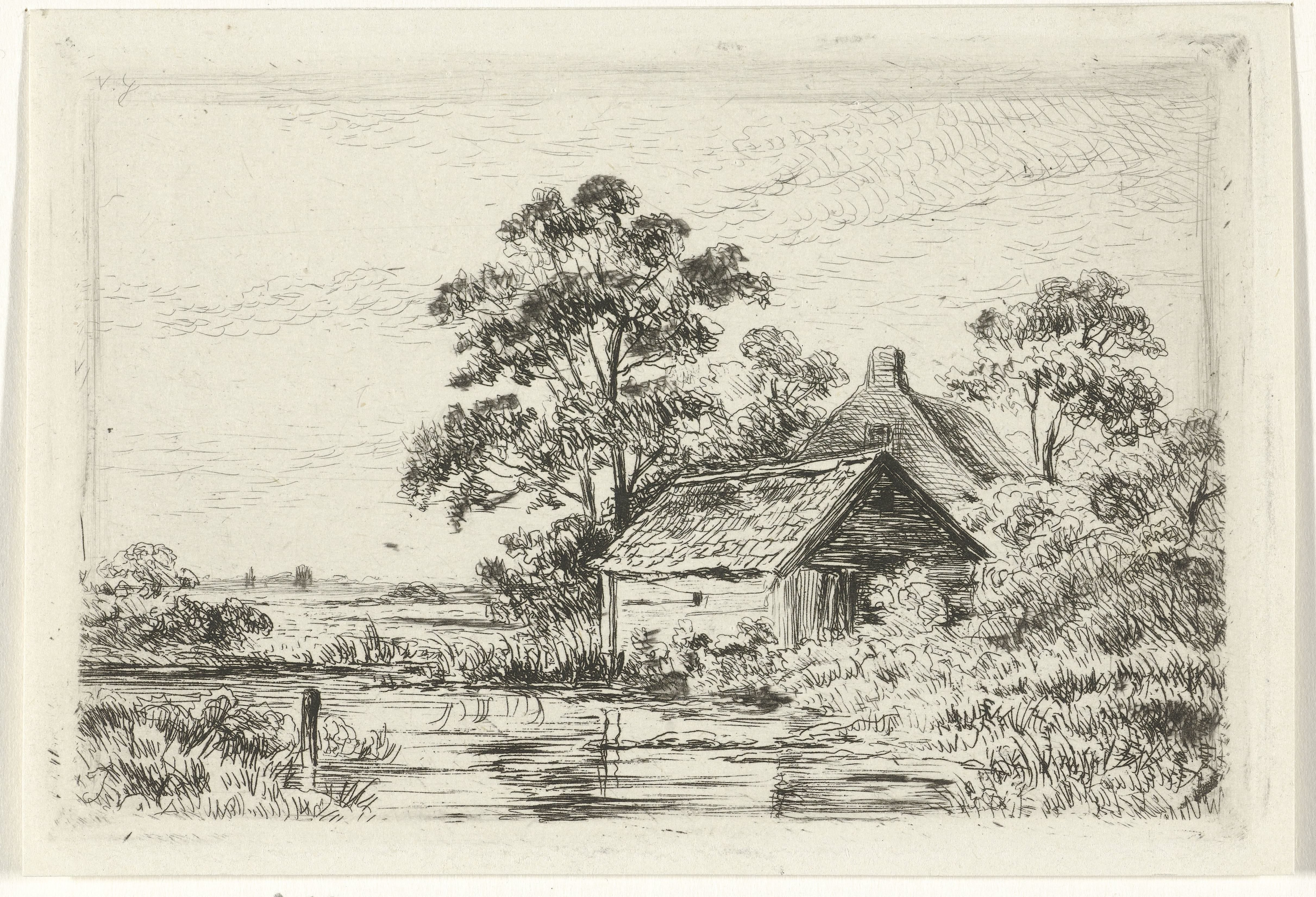 Landschap met boerenwoning