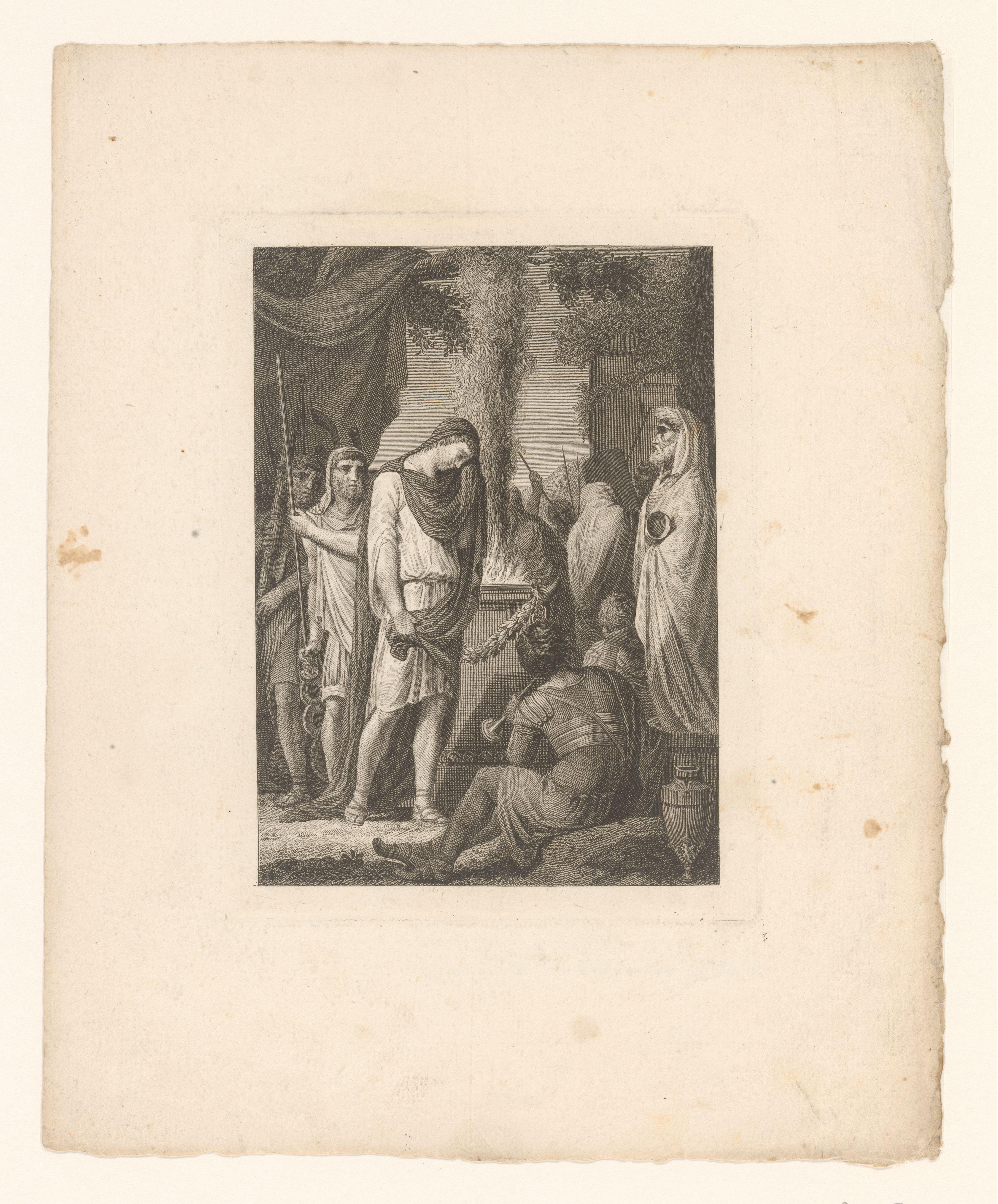 Germanicus bij een brandend offer op een altaar