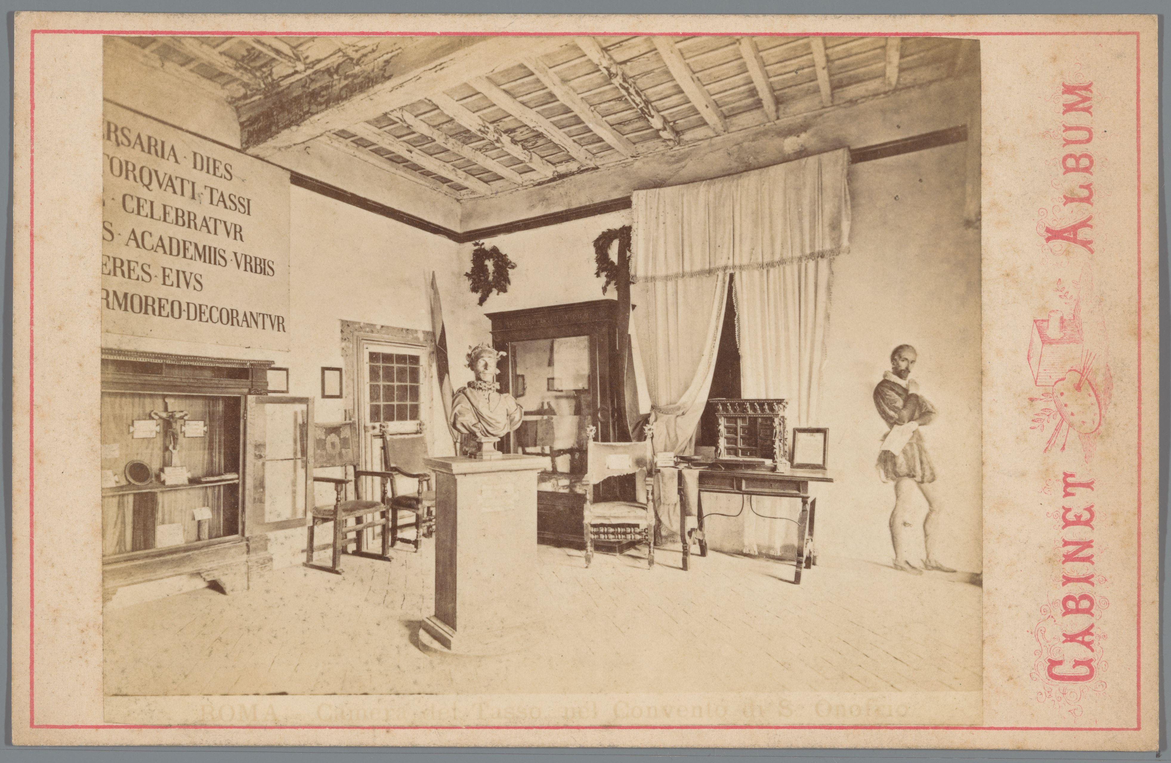 Interieur van een kamer gewijd aan Torquato Tasso in de Sant'Onofrio al Gianicolo in Rome