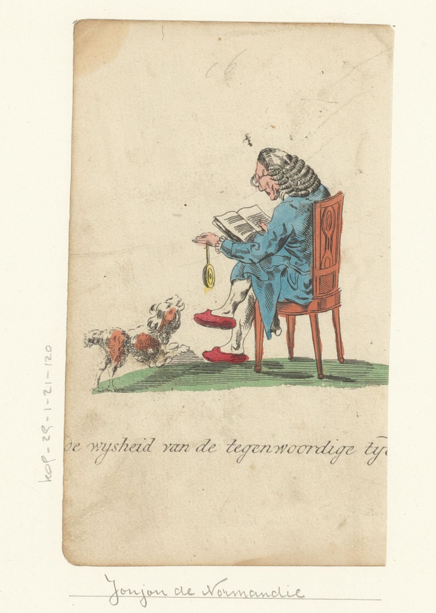 Man op een stoel speelt met een jojo terwijl hij leest