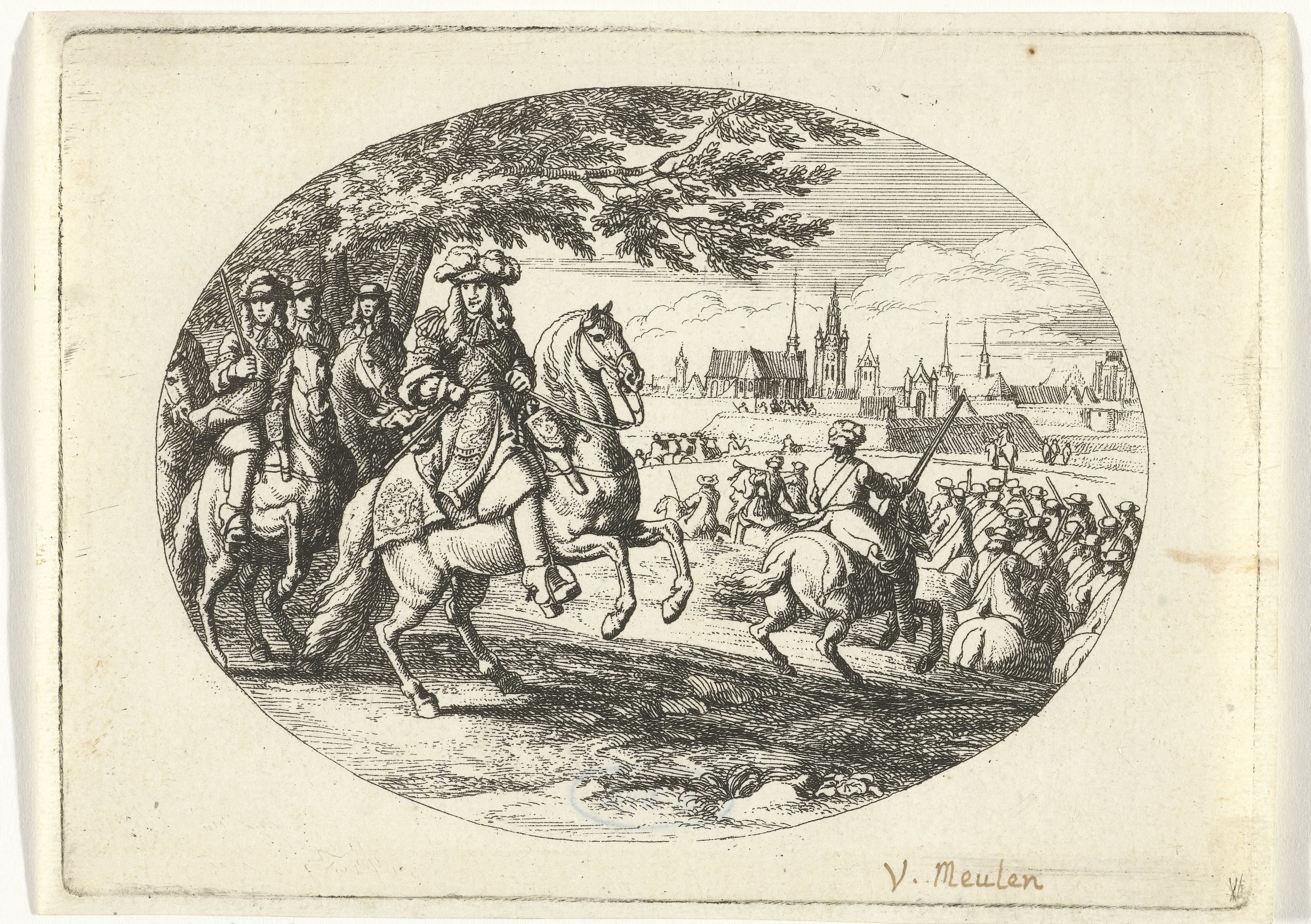 Belegering van een stad door Lodewijk XIV, koning van Frankrijk