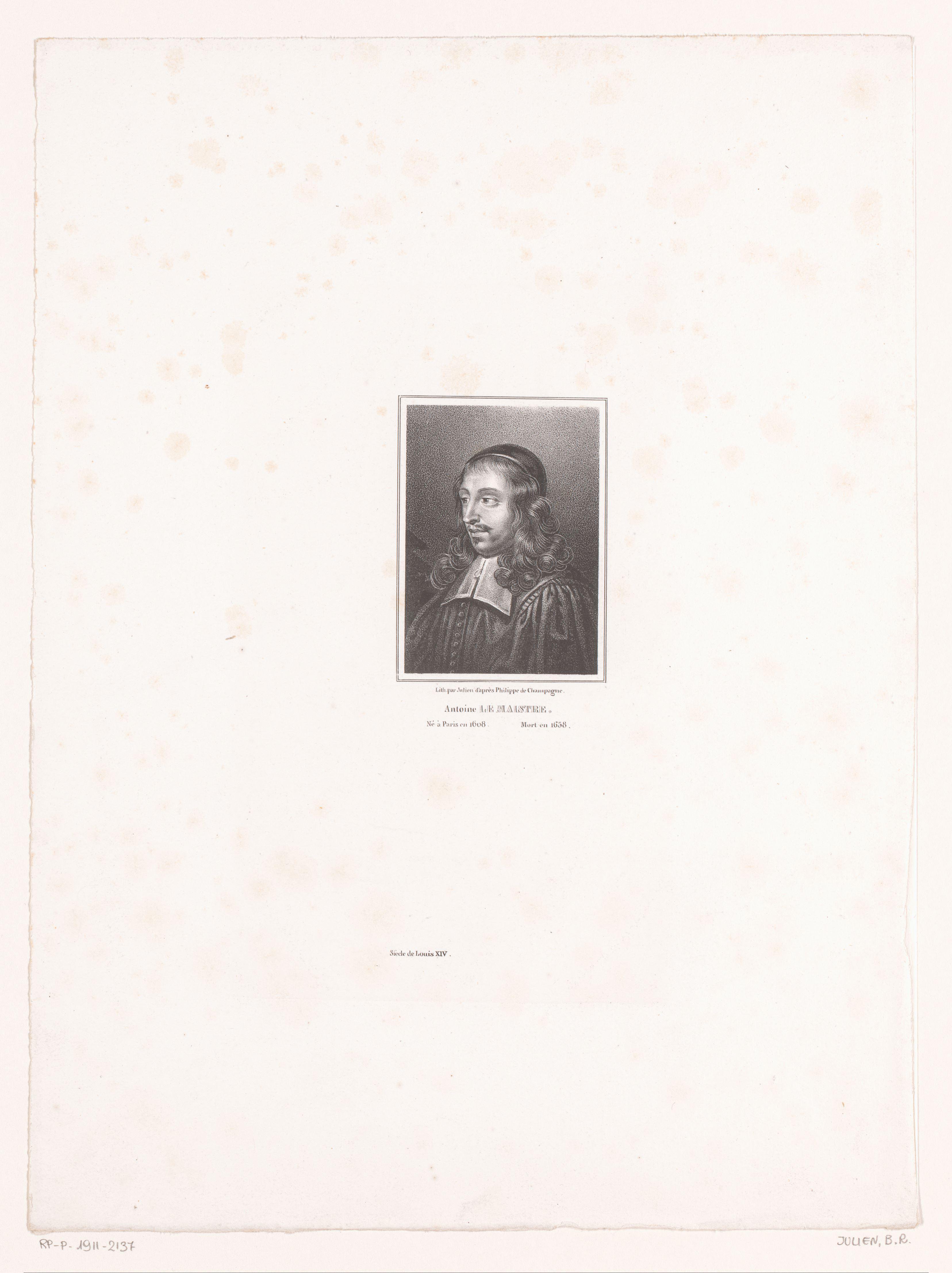 Portret van Antoine Le Maistre