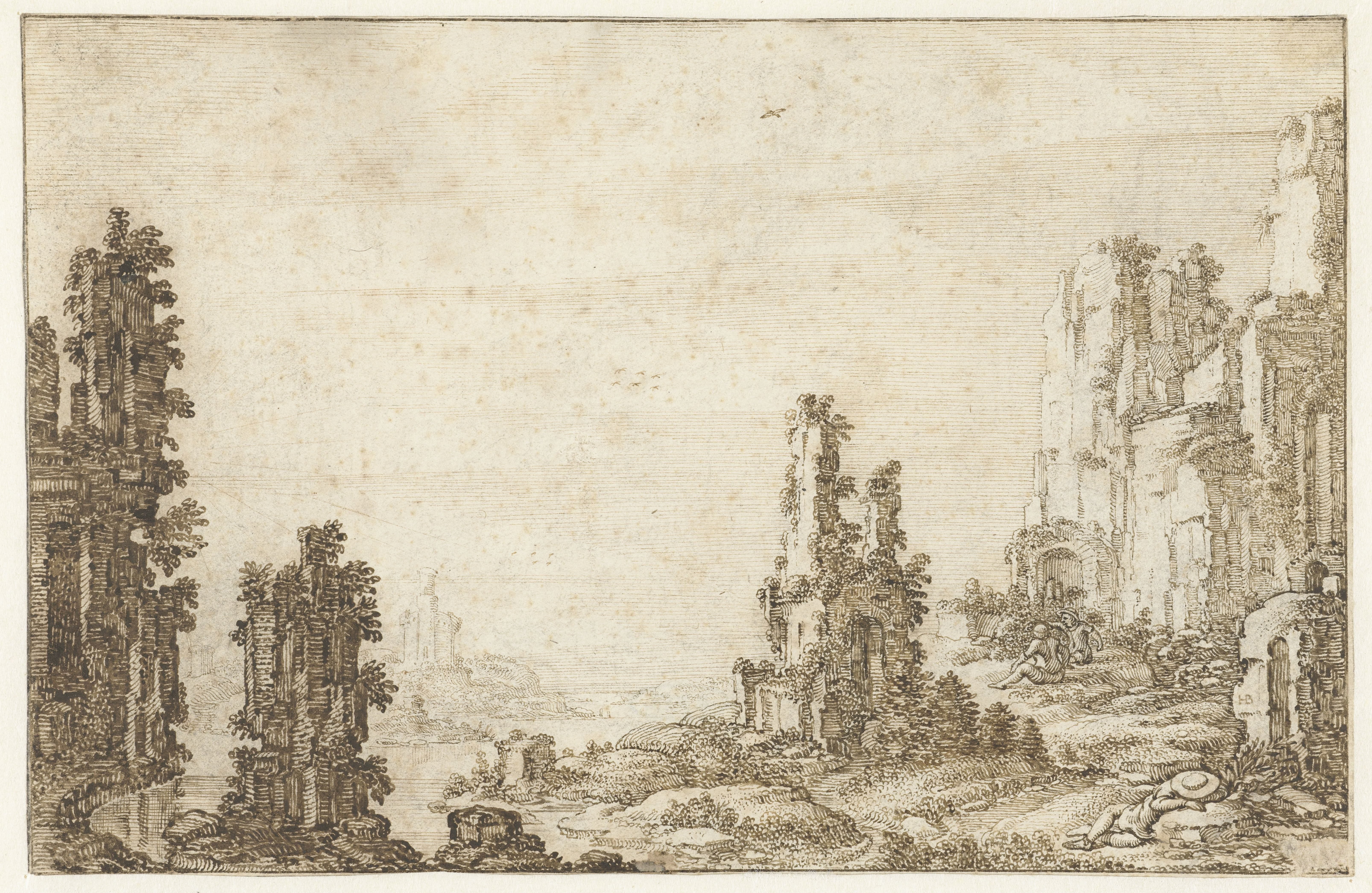 Landschap met ruïnes