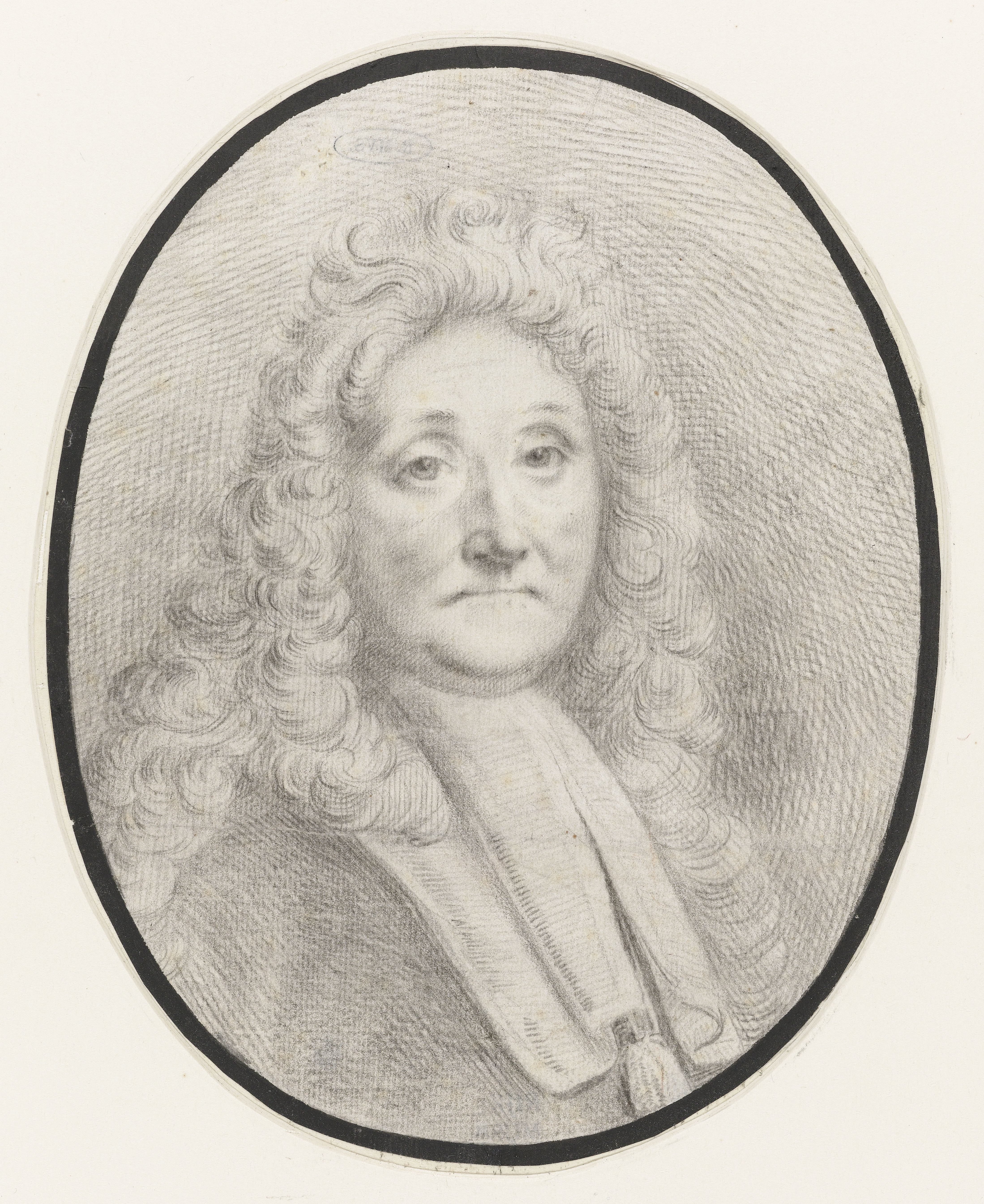 Zelfportret van Ludolf Bakhuysen, borstbeeld naar rechts, aanziend
