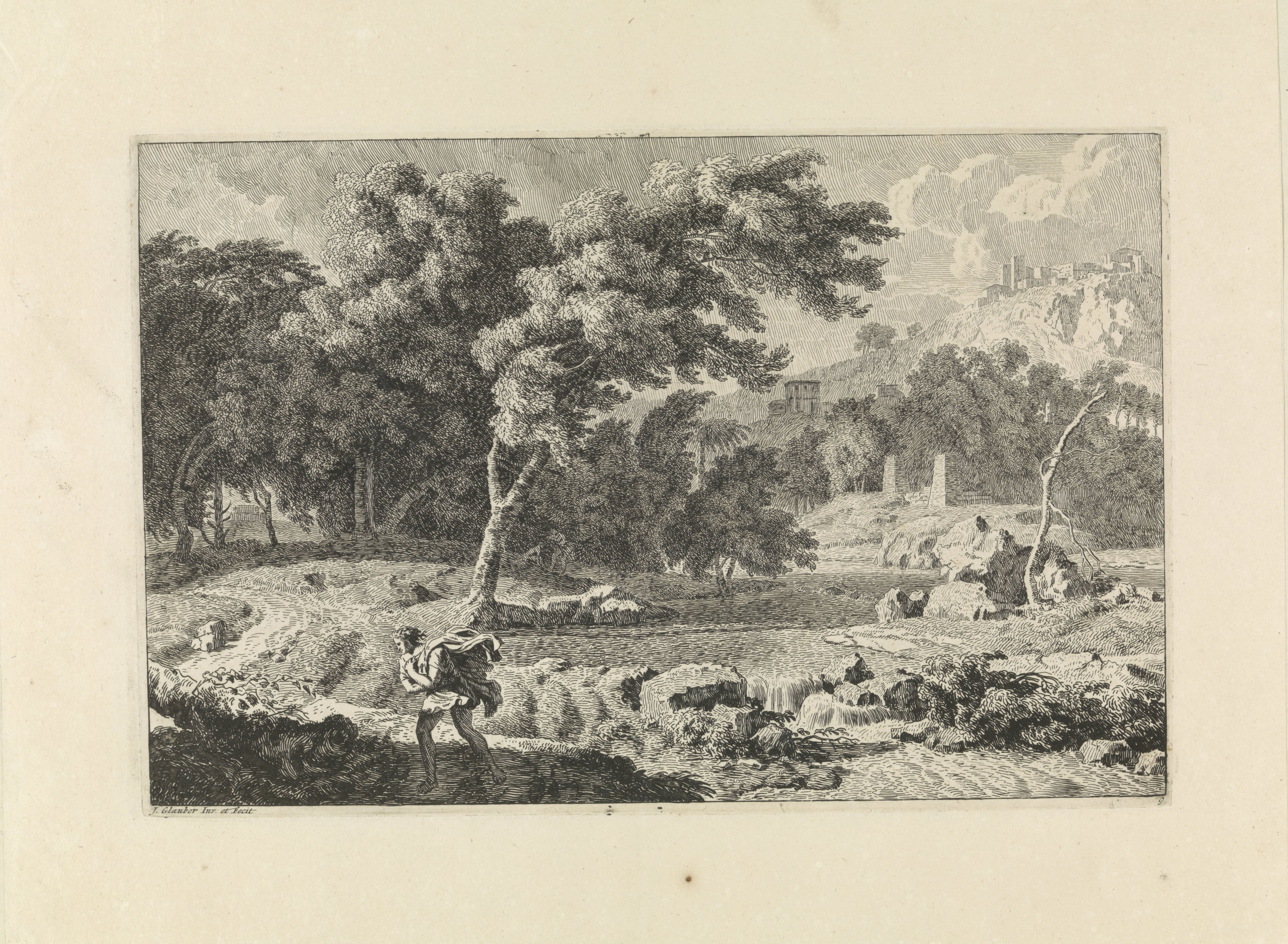 Arcadisch landschap in een storm