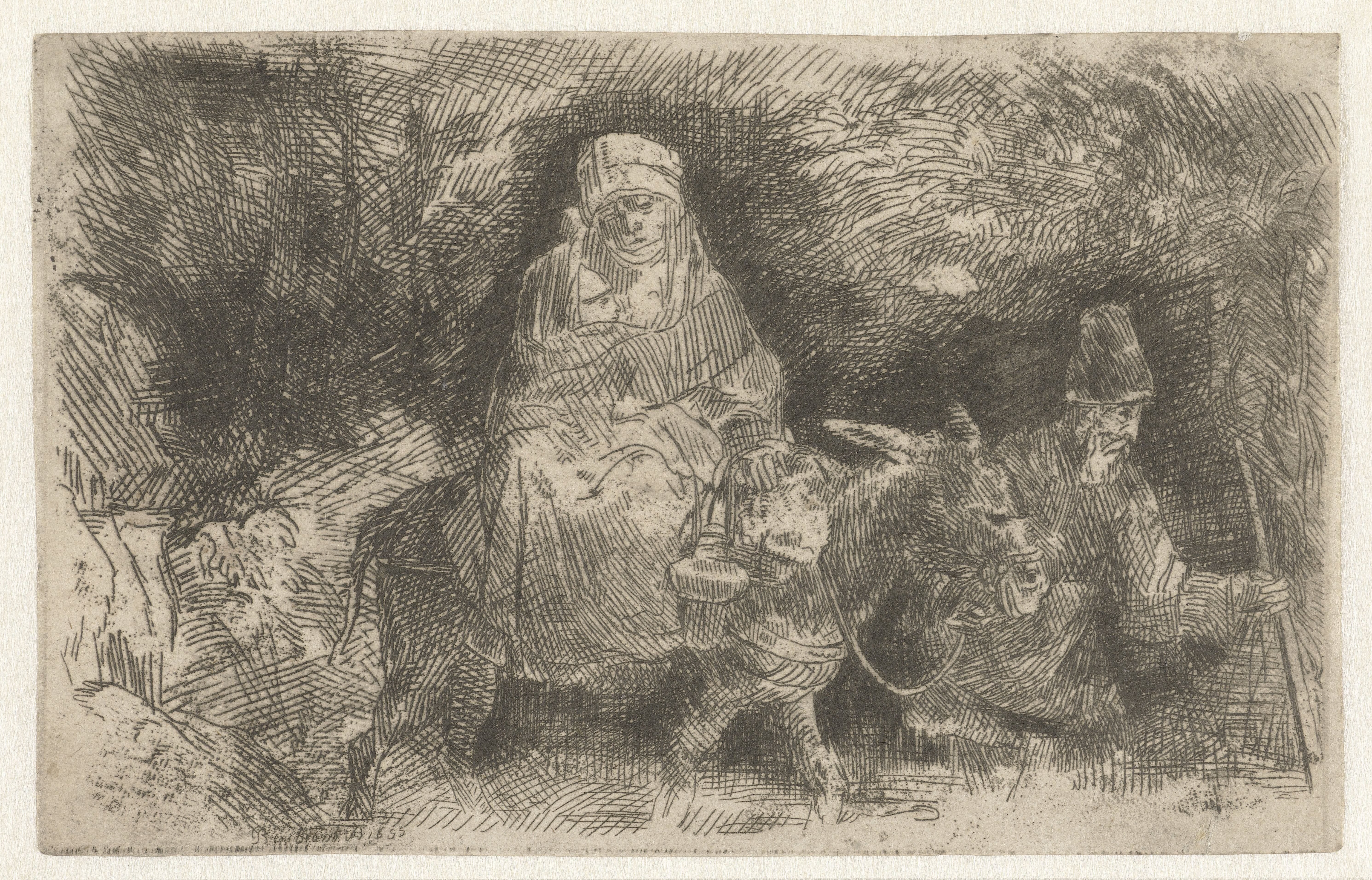 The flight into Egypt crossing a brook