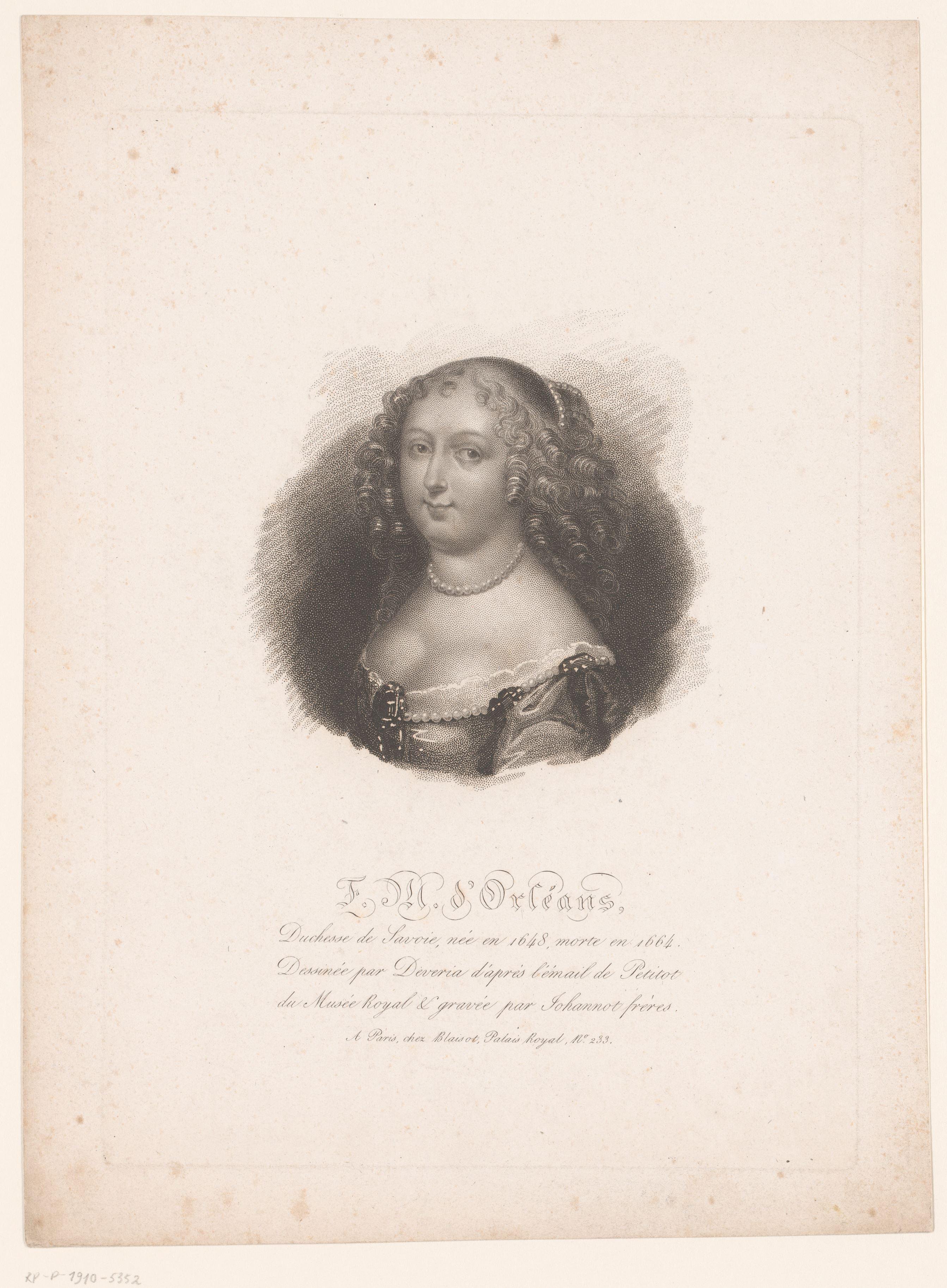 Portret van Françoise Madeleine d'Orléans