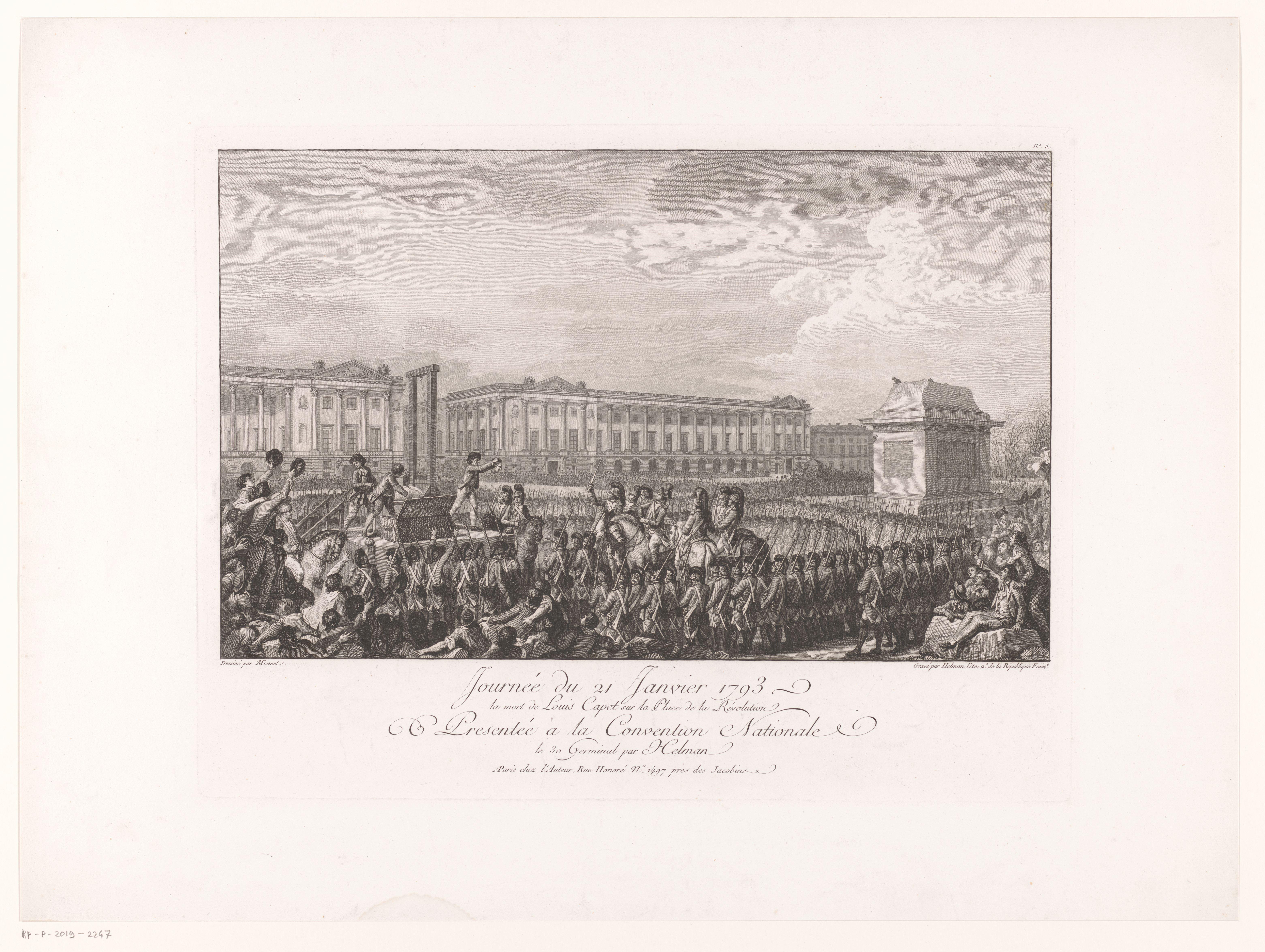 Terechtstelling van Lodewijk XVI op het Place de la Révolution te Parijs