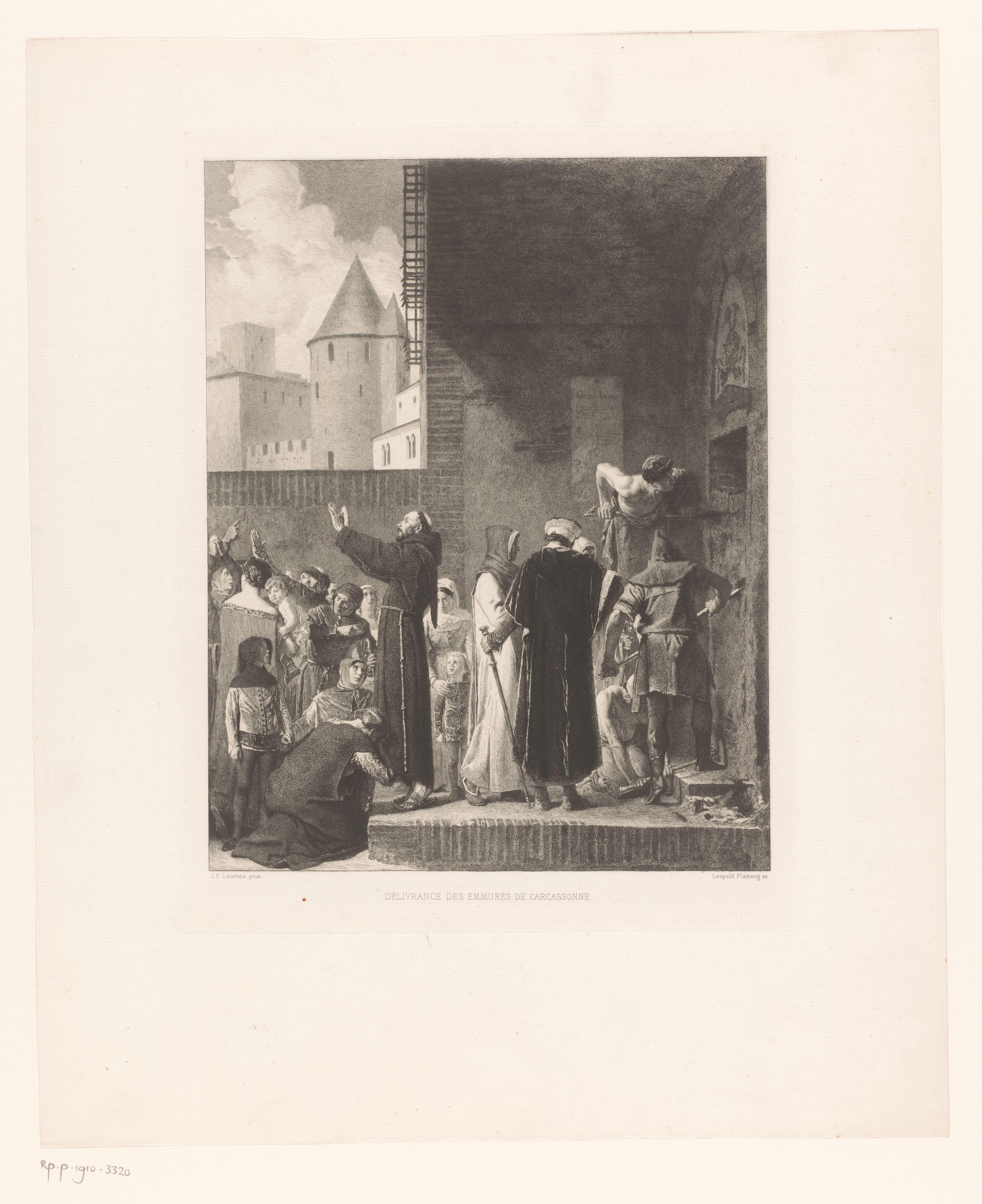 Bernard Délicieux bevrijdt gevangenen uit de kerkers van de inquisitie in Carcassonne