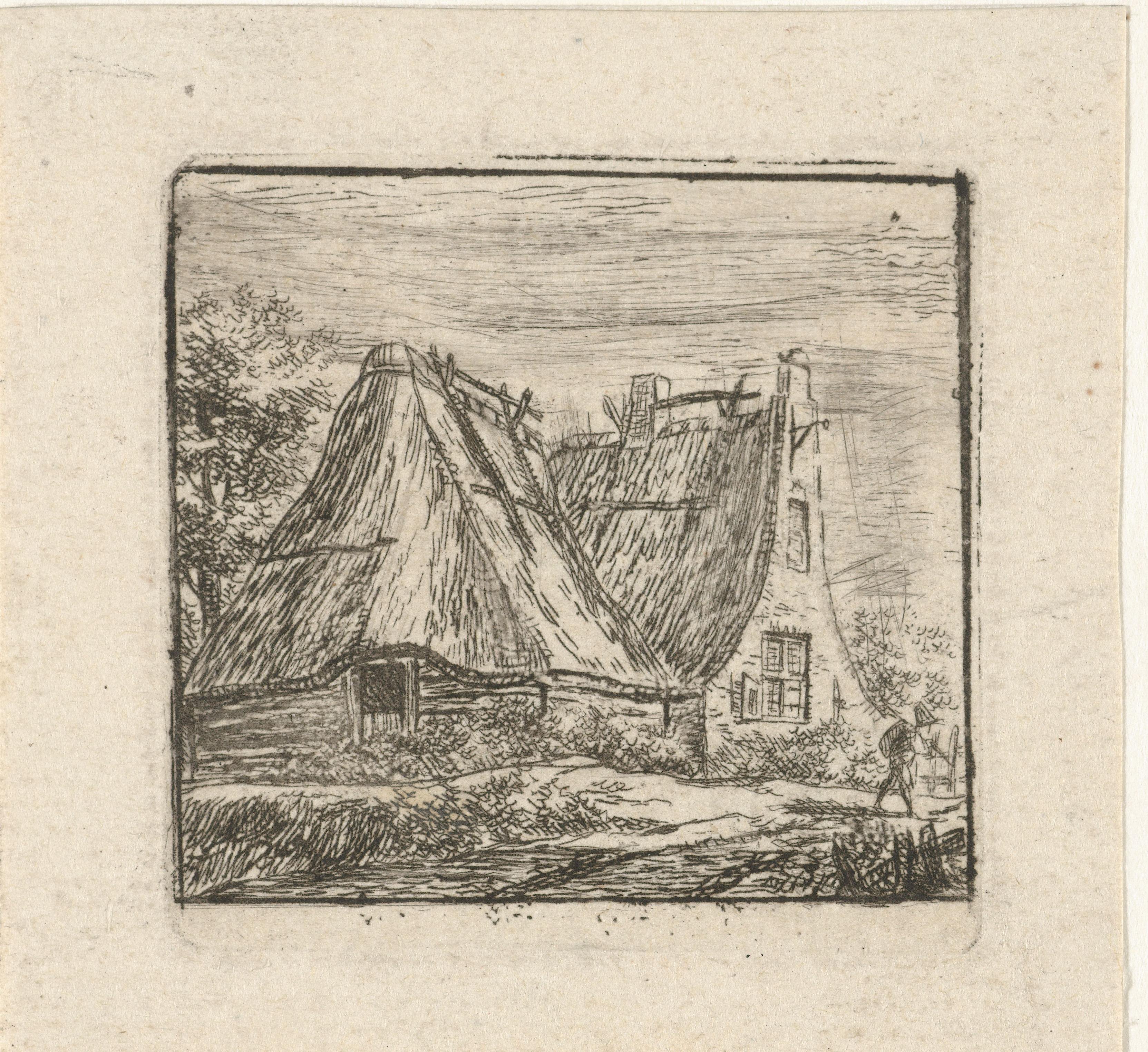 Gezicht op boerderij met schuur