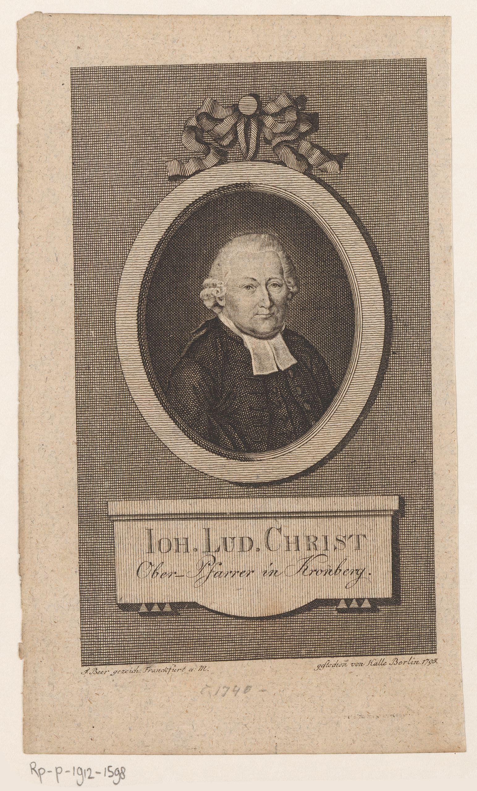 Portret van Johann Ludwig Christ
