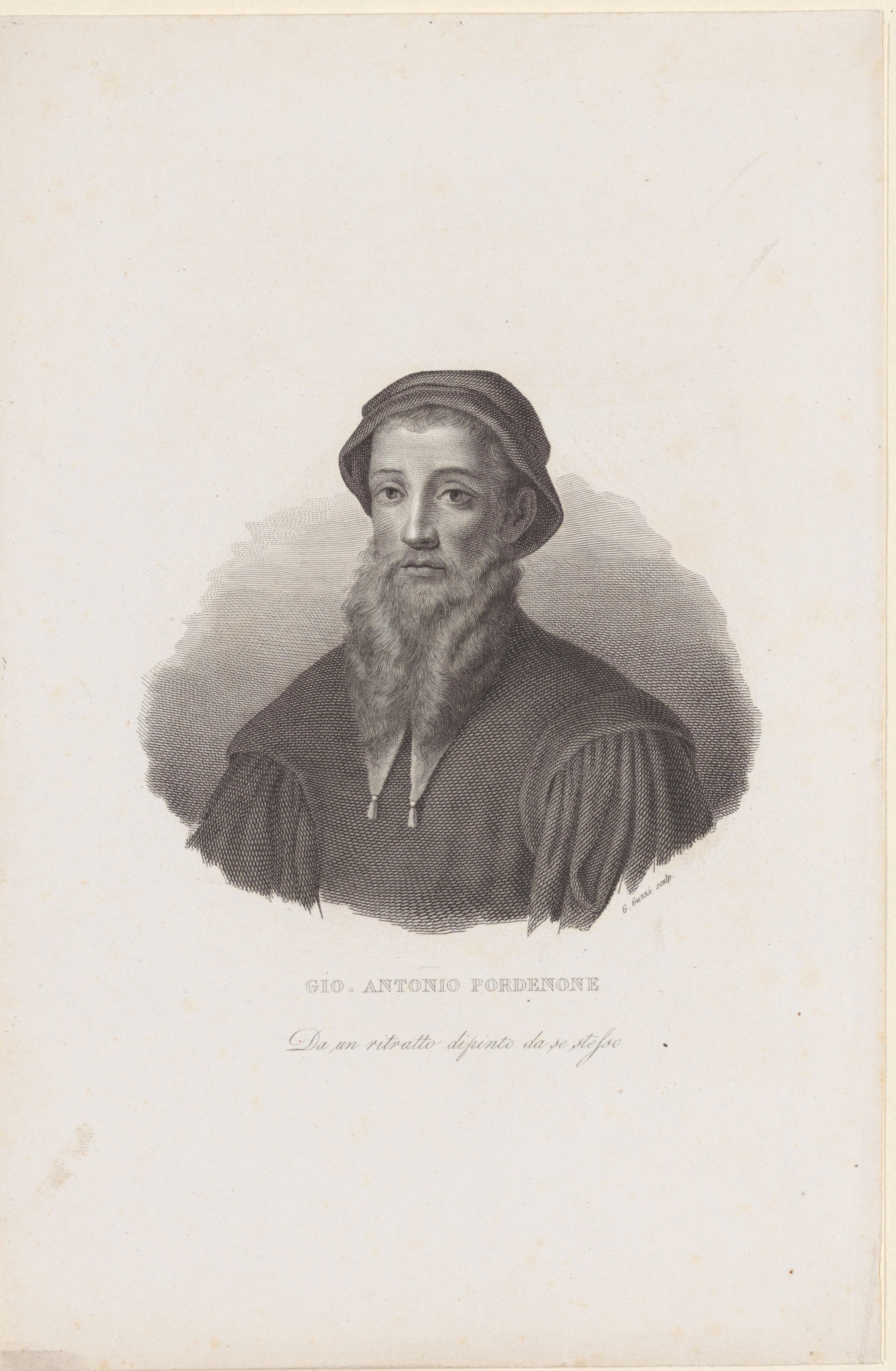 Portret van schilder Giovanni Antonio Pordenone
