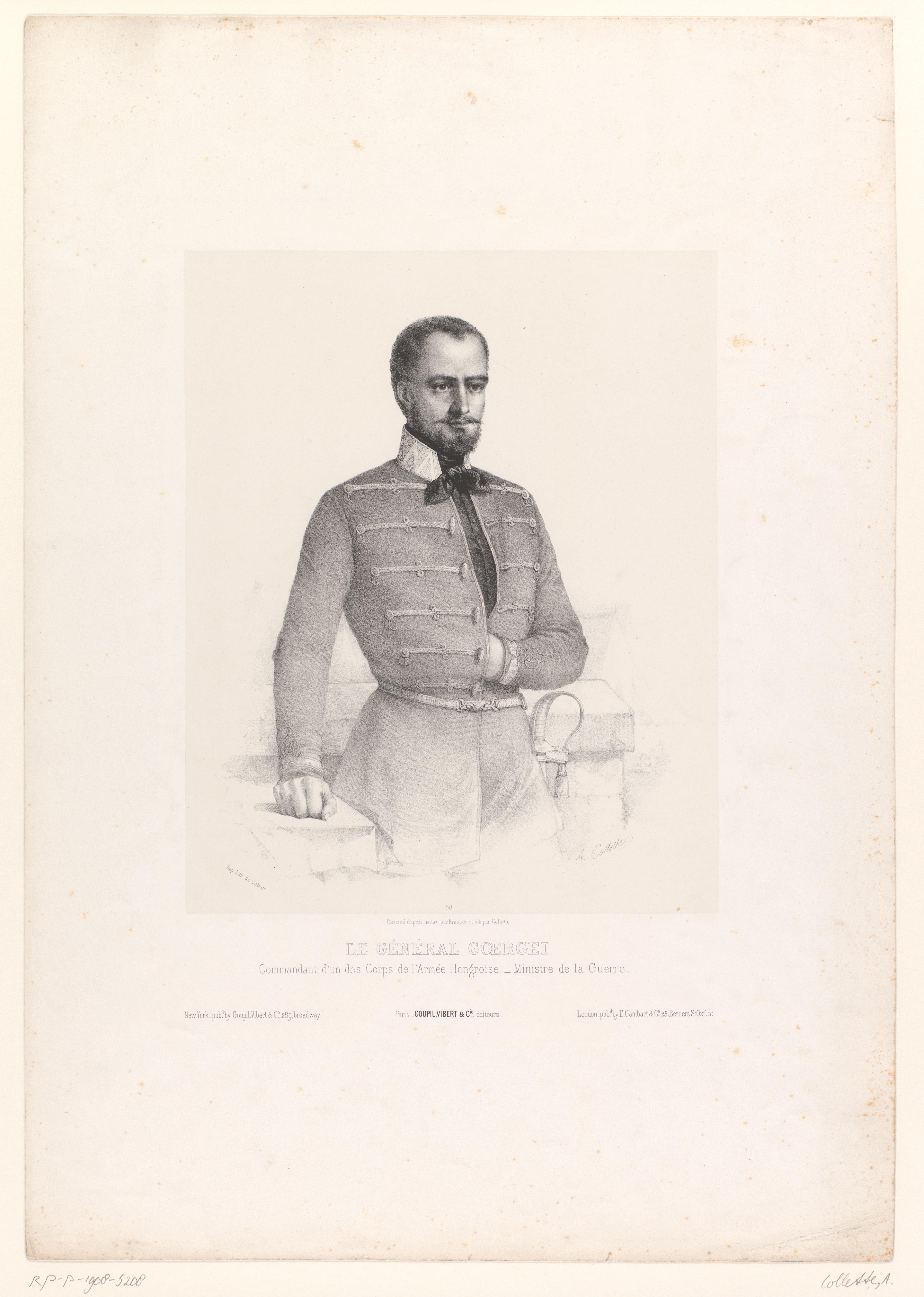 Portret van generaal Artúr Görgei