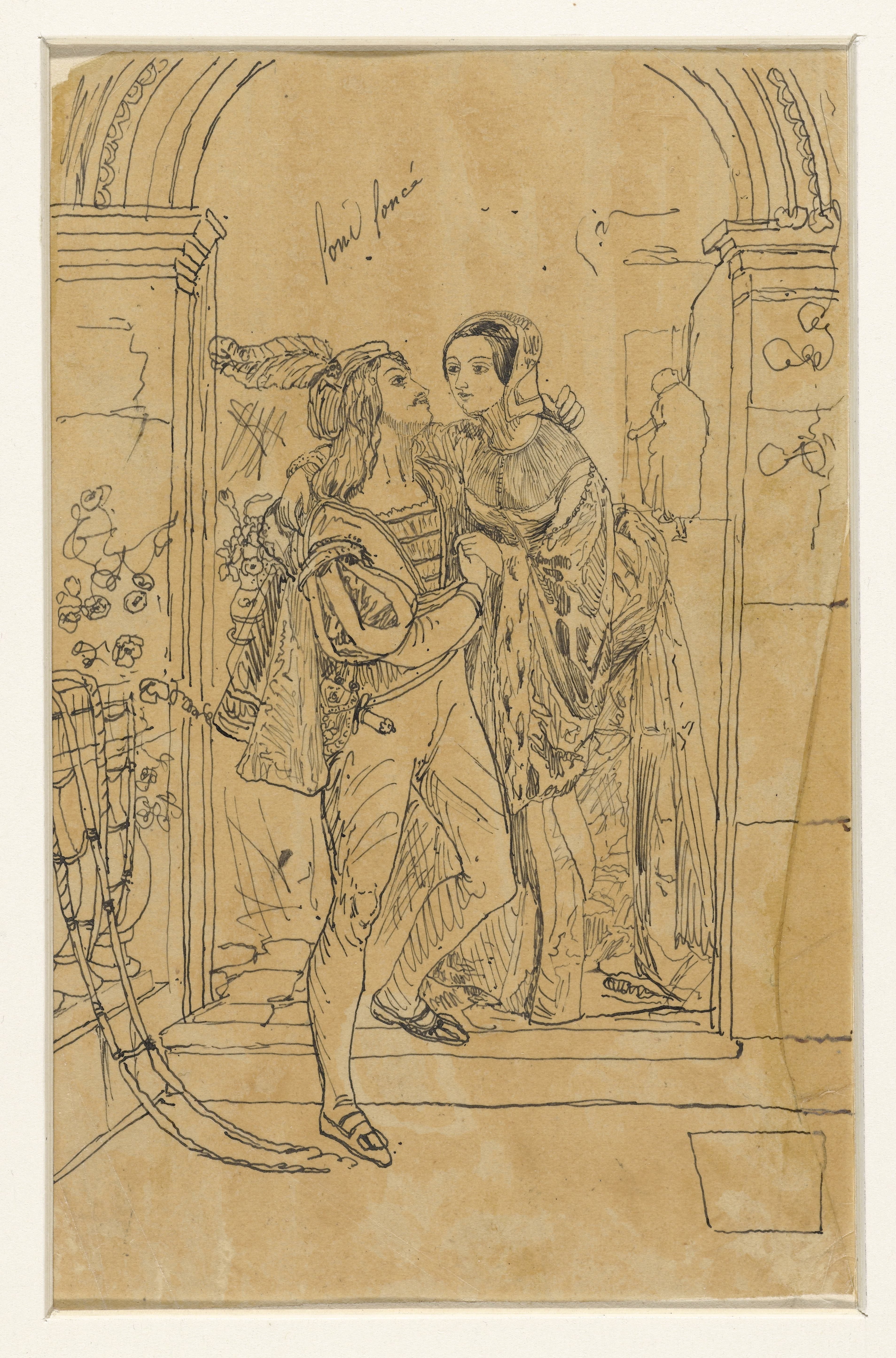 Romeo en Juliette in 15e eeuws kostuum