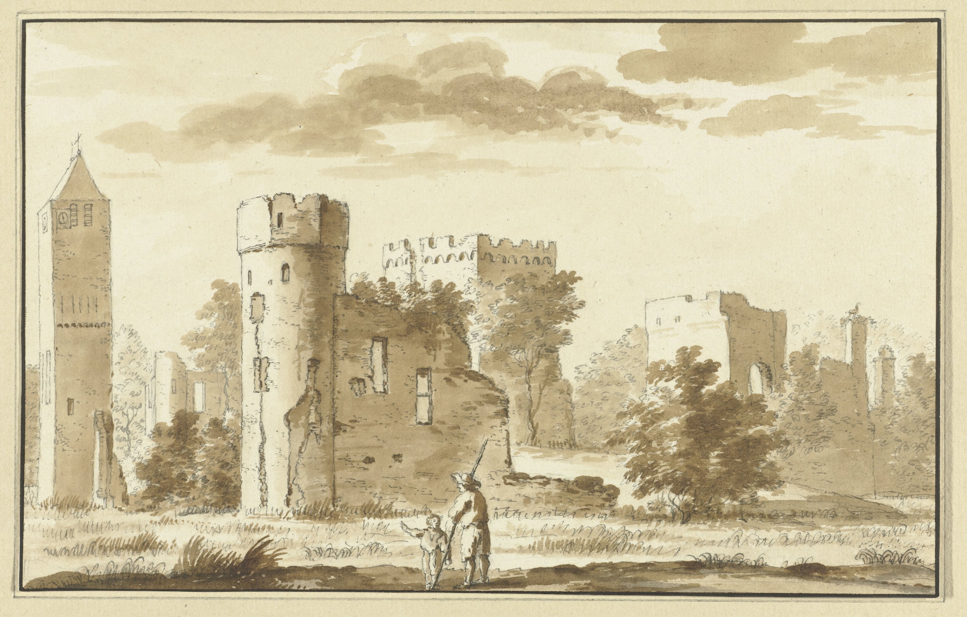Ruïne van het kasteel Egmond, aan de zuidzijde
