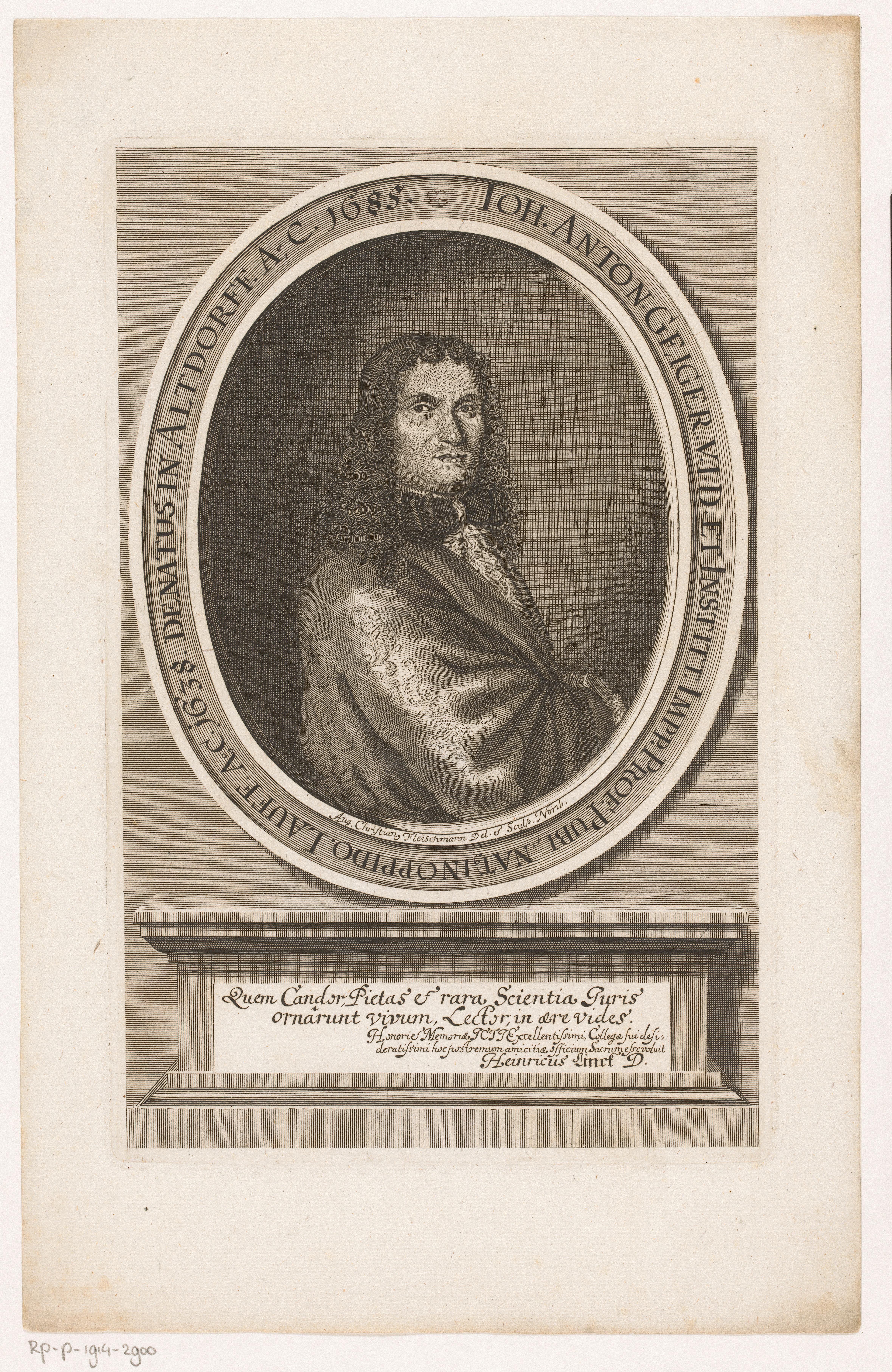 Portret van Johann Anton Geiger