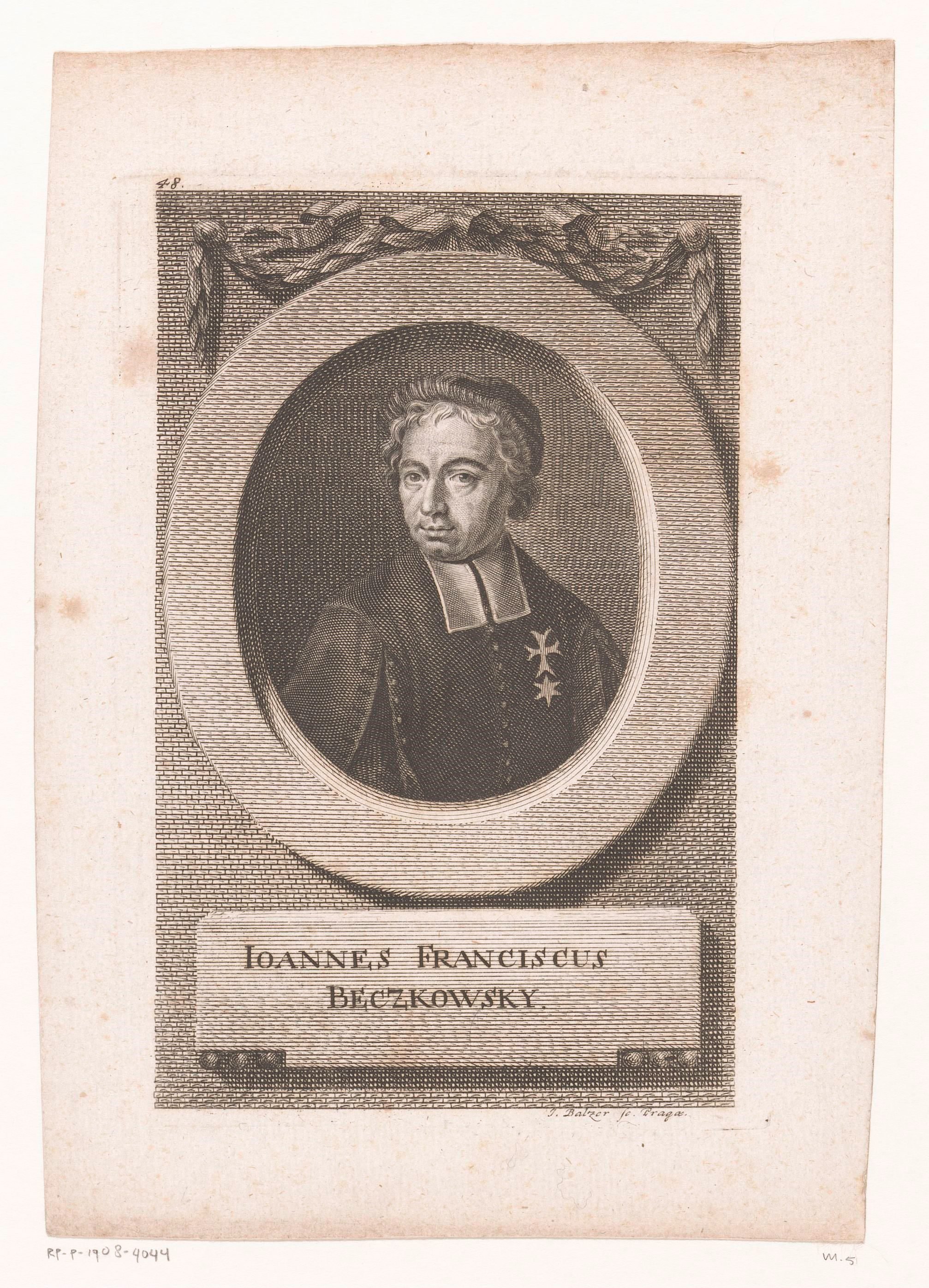 Portret van Jan Franz Beckovský