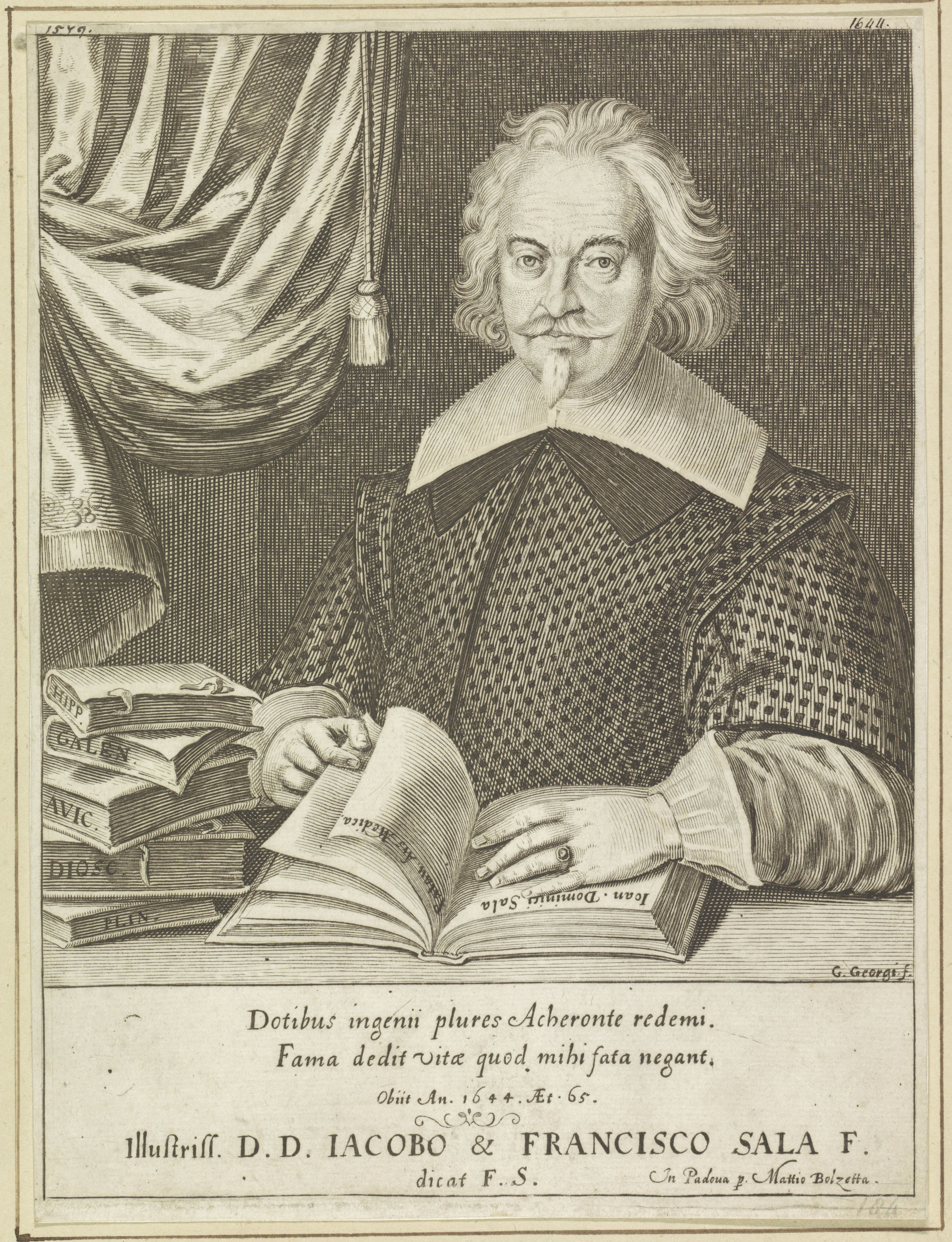 Portret van schrijver Giovanni Domenico Sala