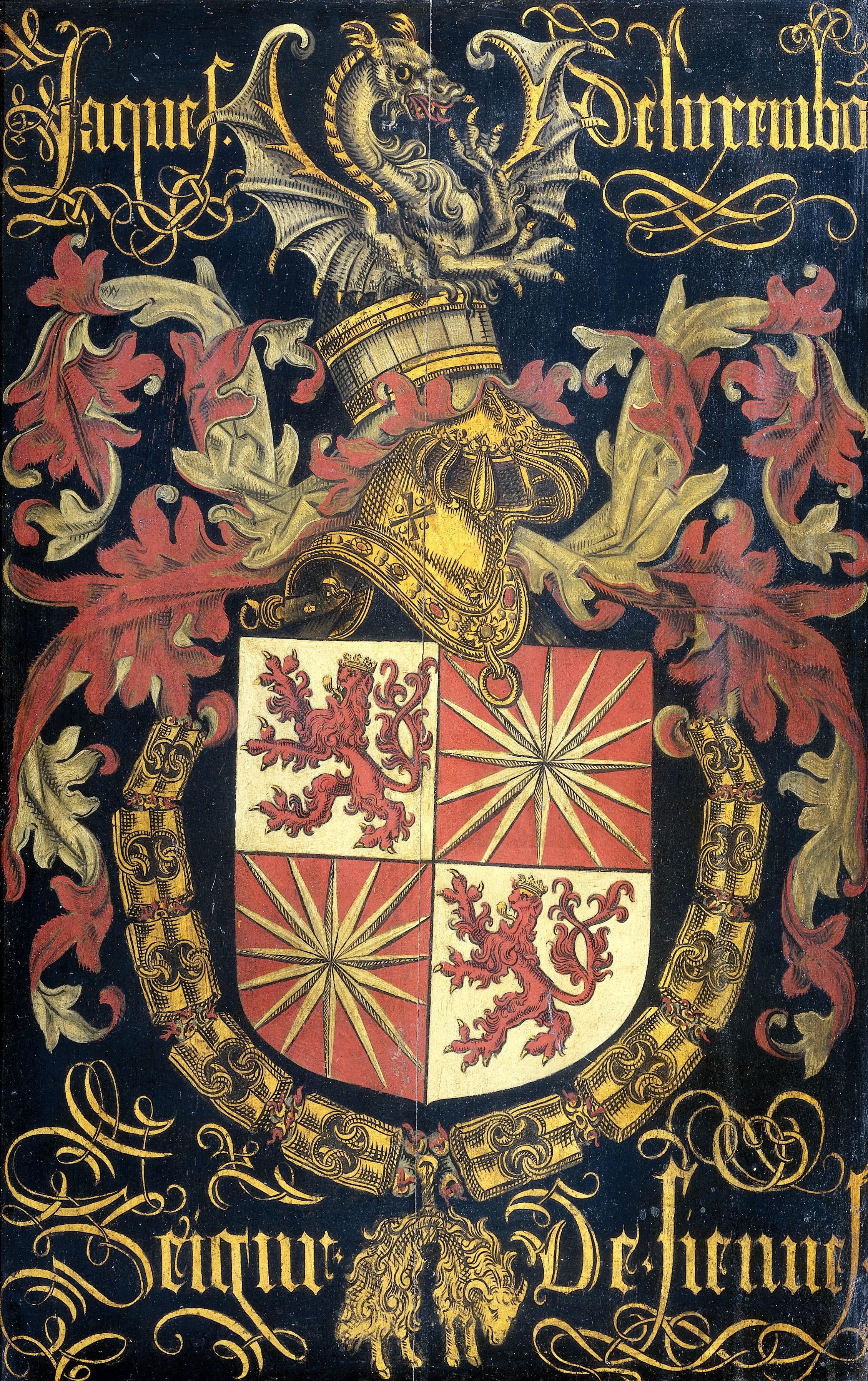 Shield of Jacob of Luxemburg (after 1441-88), Lord of Fiennes, in his Capacity as knight of the Order of the Golden Fleece